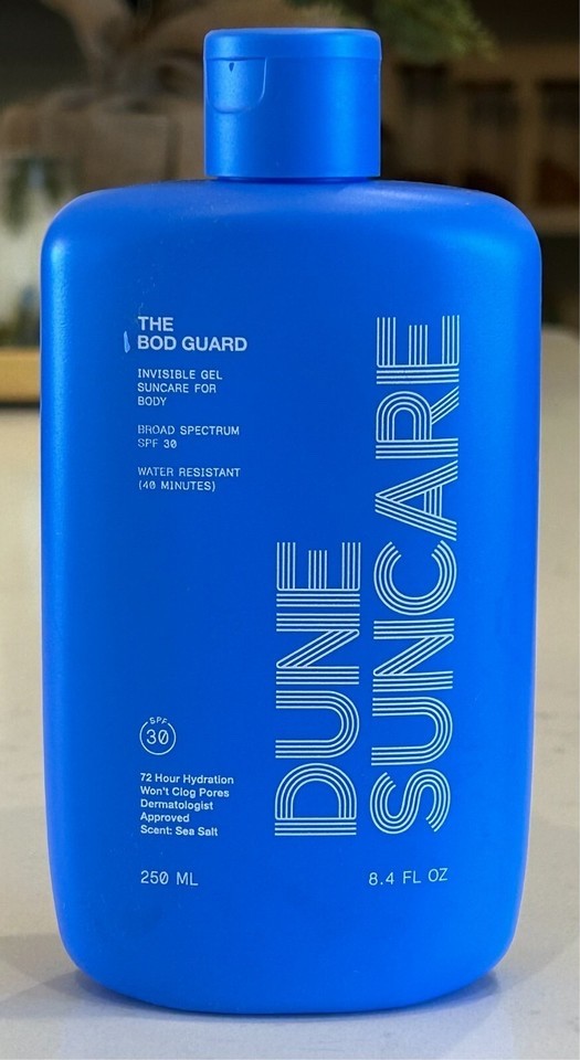 Dune The Bod Guard Sunscreen SPF 30 72 Hour Hydration 8.4oz/250mL Exp 03/28