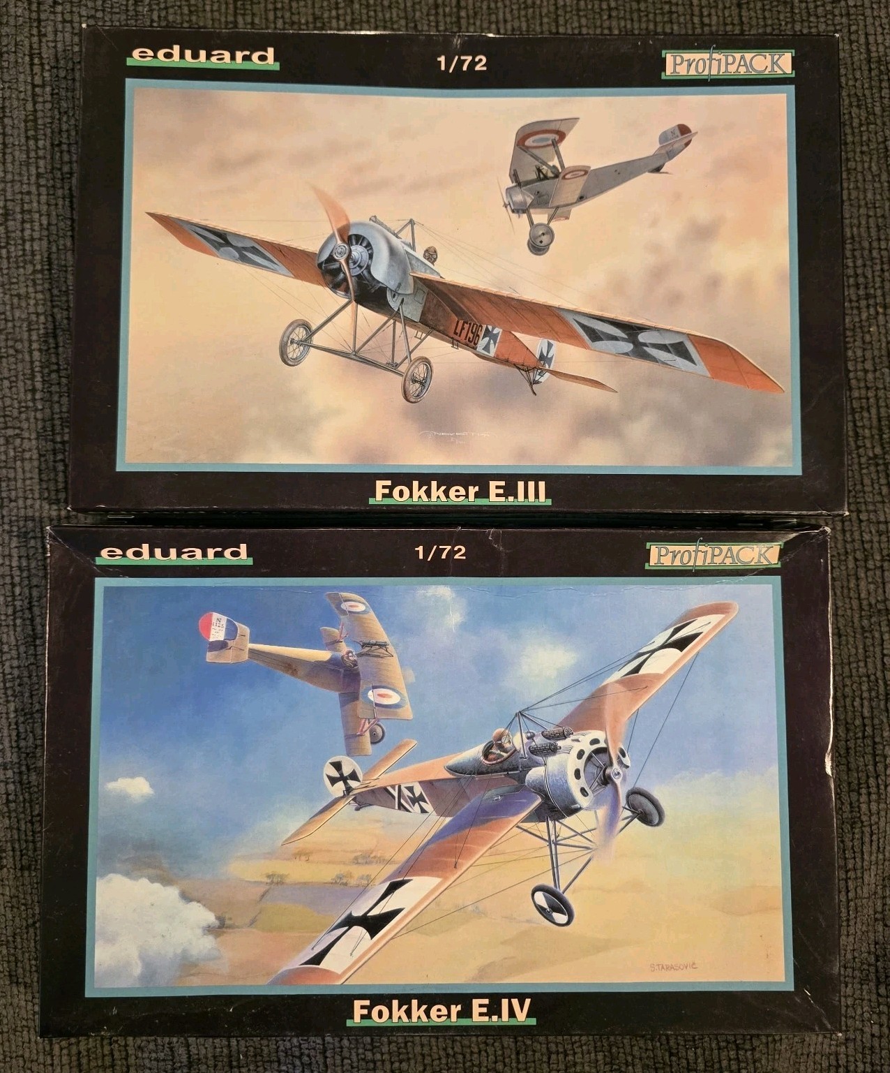 Vintage EDUARD 1/72 WWI Fokker E. III & Fokker E. IV German Fighter Model NEW