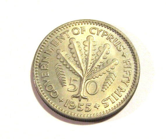 1955 Cyprus 50 Mils unc Coin