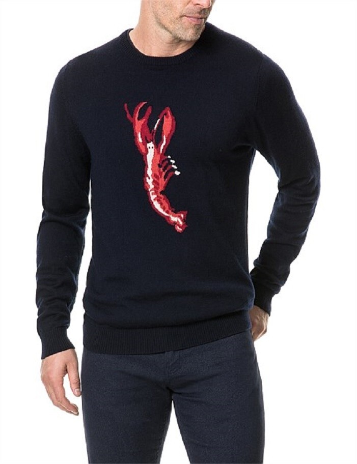 $199 NWOT Men\'s XL RODD & GUNN NAUTIC Marine Lobster Knit in Navy EP0824