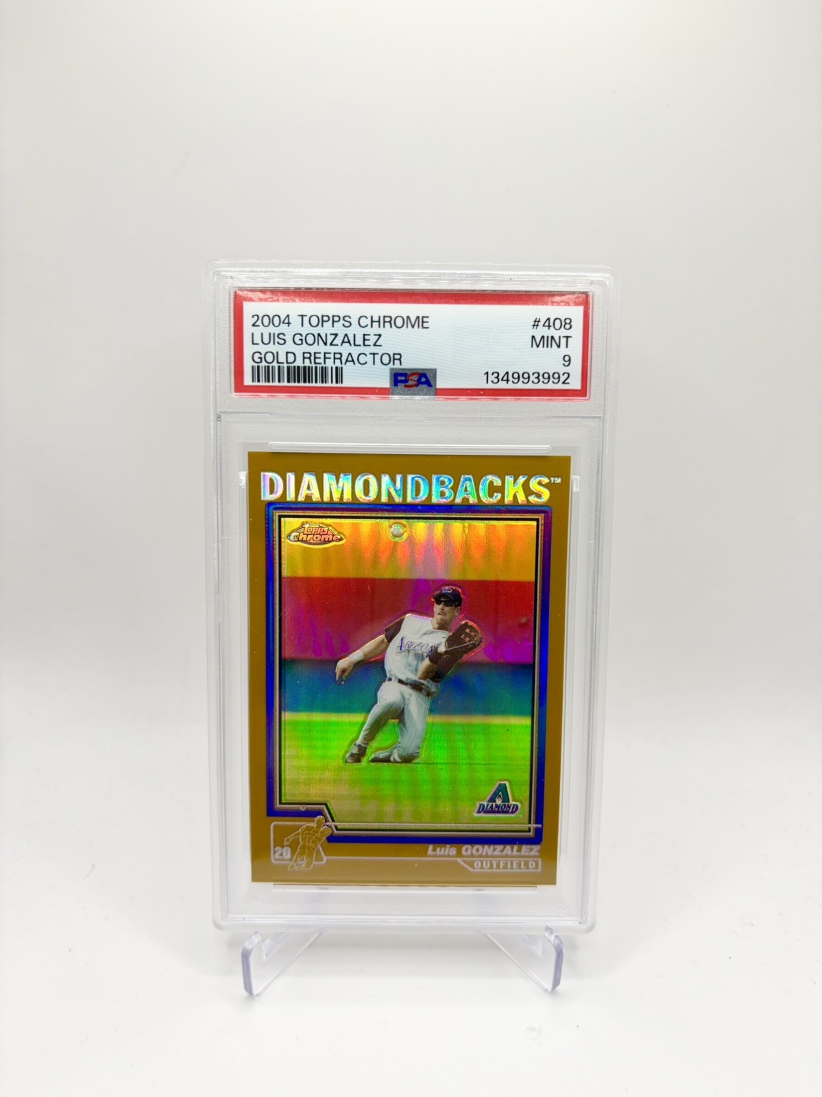 2004 Topps Chrome Luis Gonzalez Gold Refractor #408 PSA 9 Diamondbacks