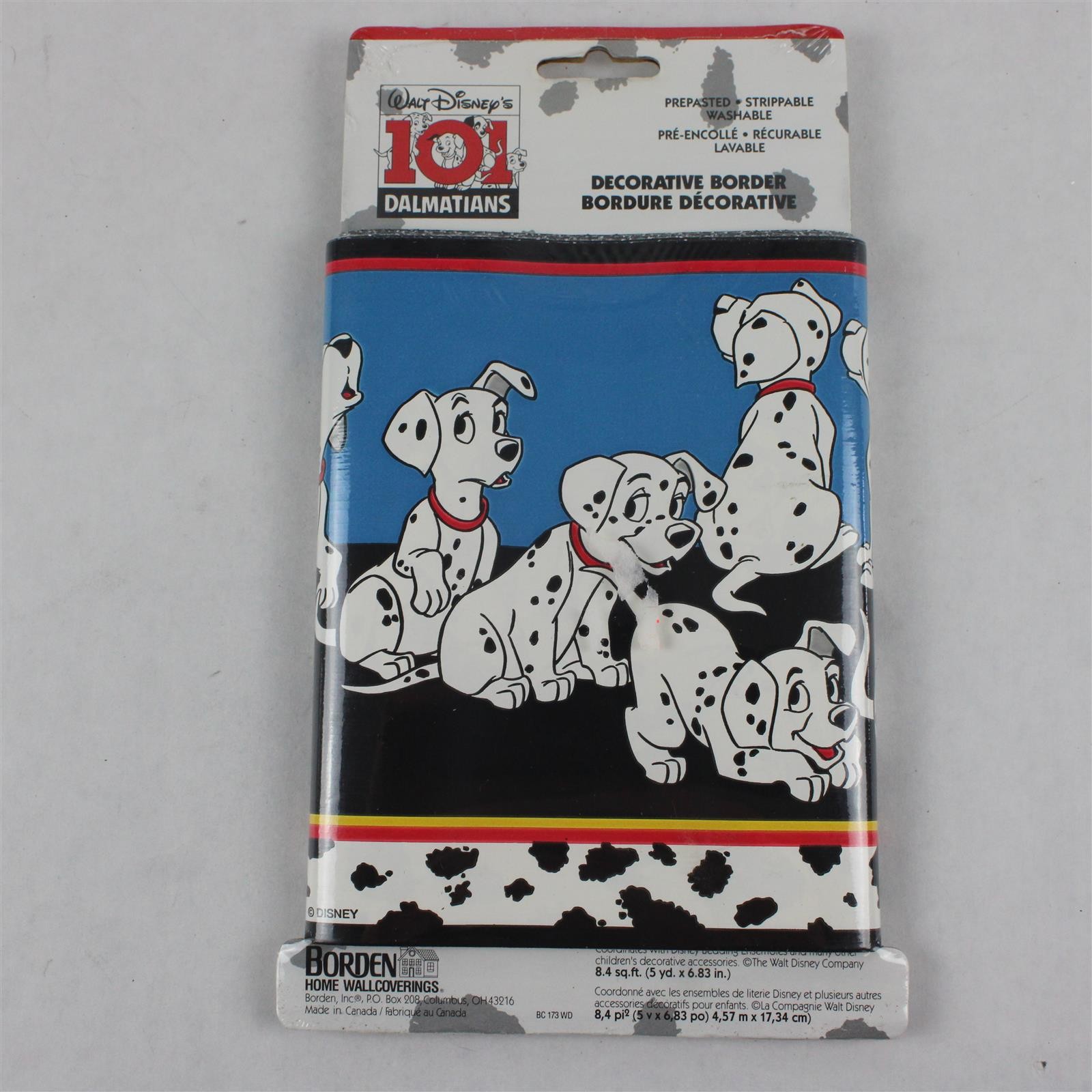 Borden Disney 101 Dalmatians Prepasted Decorative Border 5 yd x 6.83 in NEW