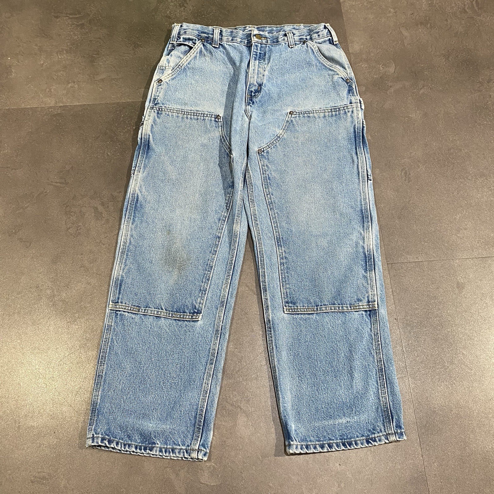 Vintage 90s 00s Carhartt Dungaree Double Knee Denim Carpenter Pants Jeans 33in