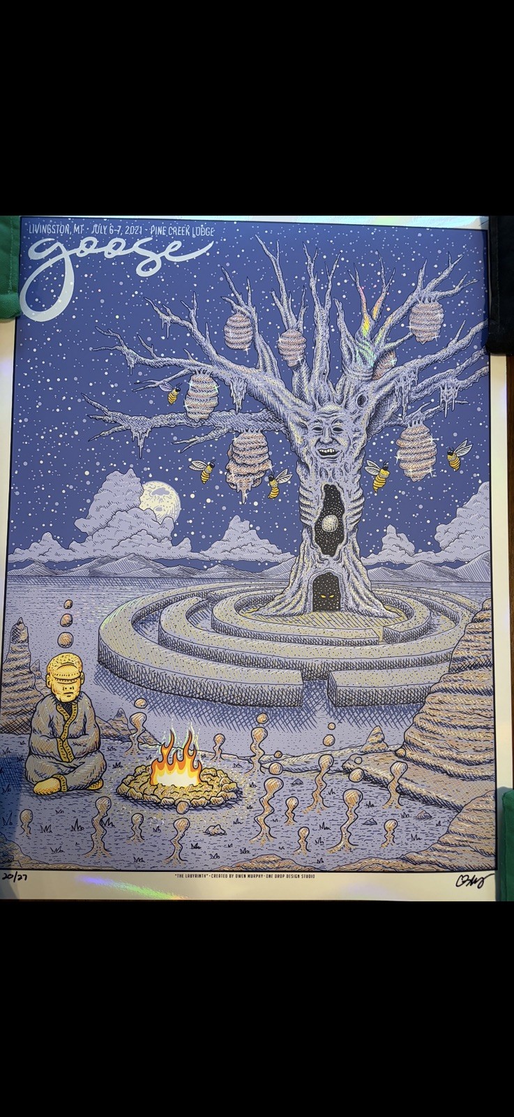 Goose Band Poster Livingston MT 2021 Pine Creek  Rainbow Foil Owen Murphy 