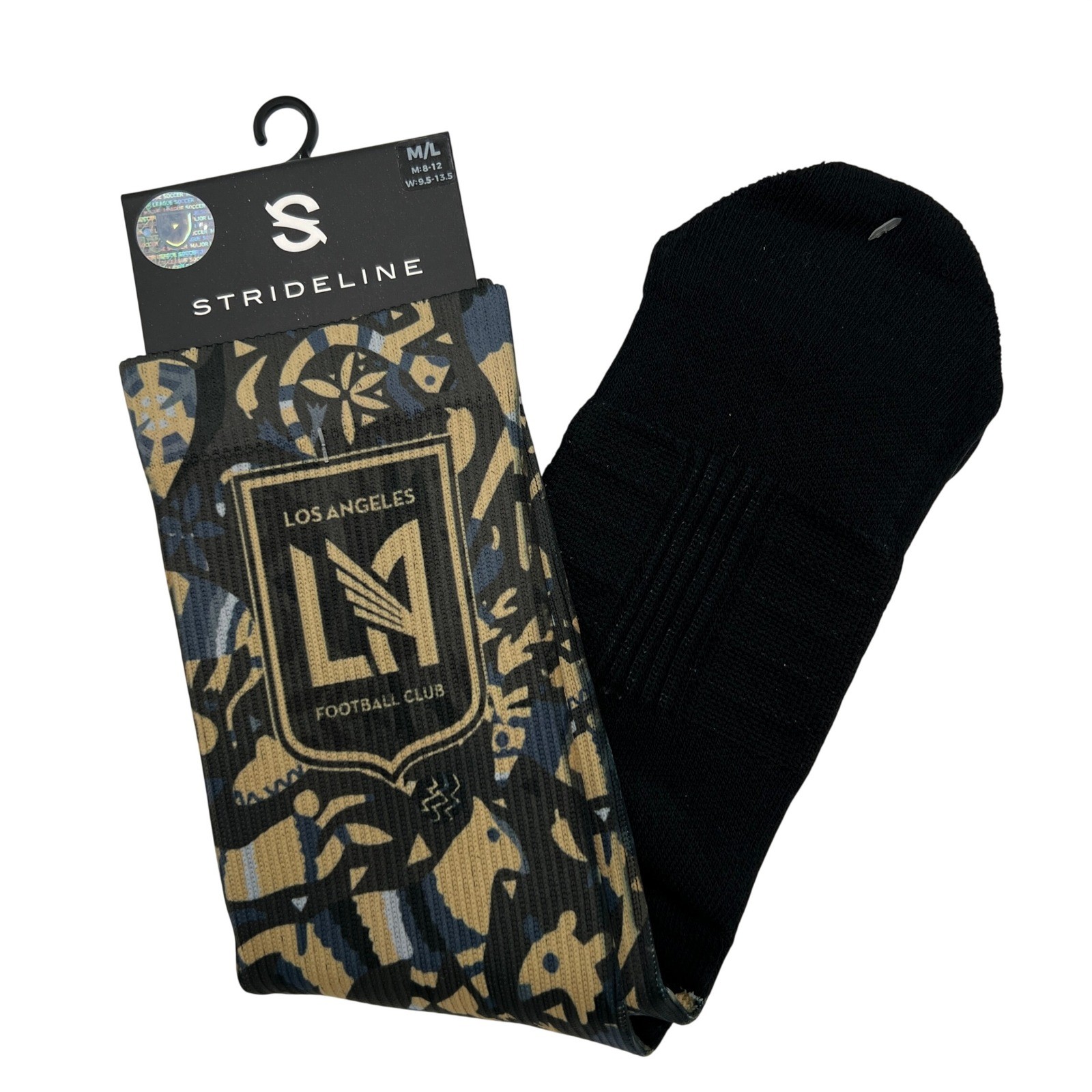 Strideline Los Angeles FC MLS Premium Full Sub Crew Socks Black Gold M/L NEW