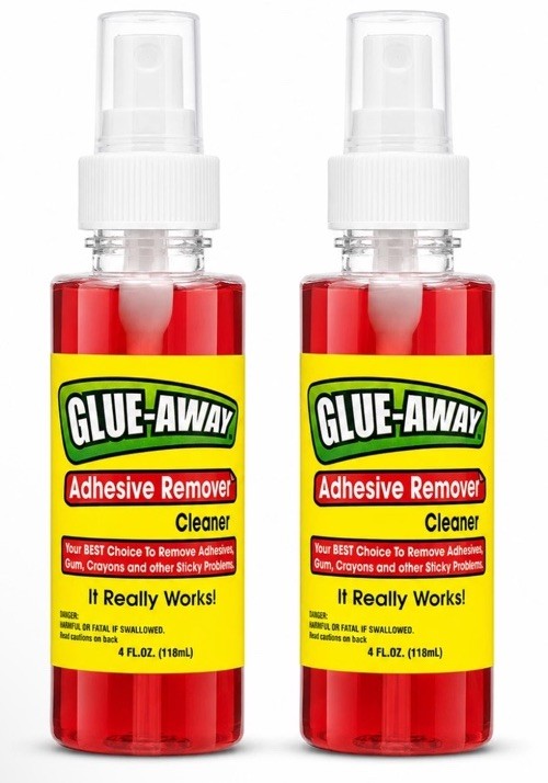 Glue Away Adhesive Remover Cleaner 4 oz x 2 Bottles Gum Glue Sticky Residue Glue Away Adhesive Remover Cleaner 4 oz x 2 Bottles Gum Glue Sticky Residue