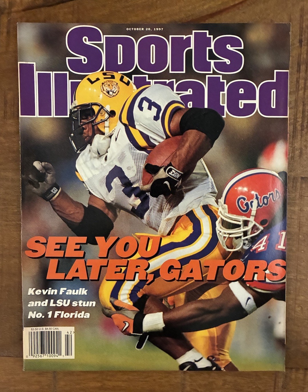 1997 Sports Illustrated No Label - LSU TIGERS beat #1 FLORIDA GATORS Kevin Faulk