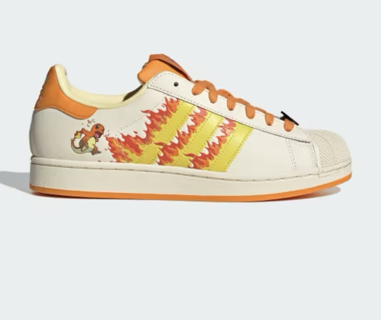PRE-ORDER Pokémon x adidas Superstar II Charmander Cream White Orange Size 9.5 PRE-ORDER Pokémon x adidas Superstar II Charmander Cream White Orange Size 9.5