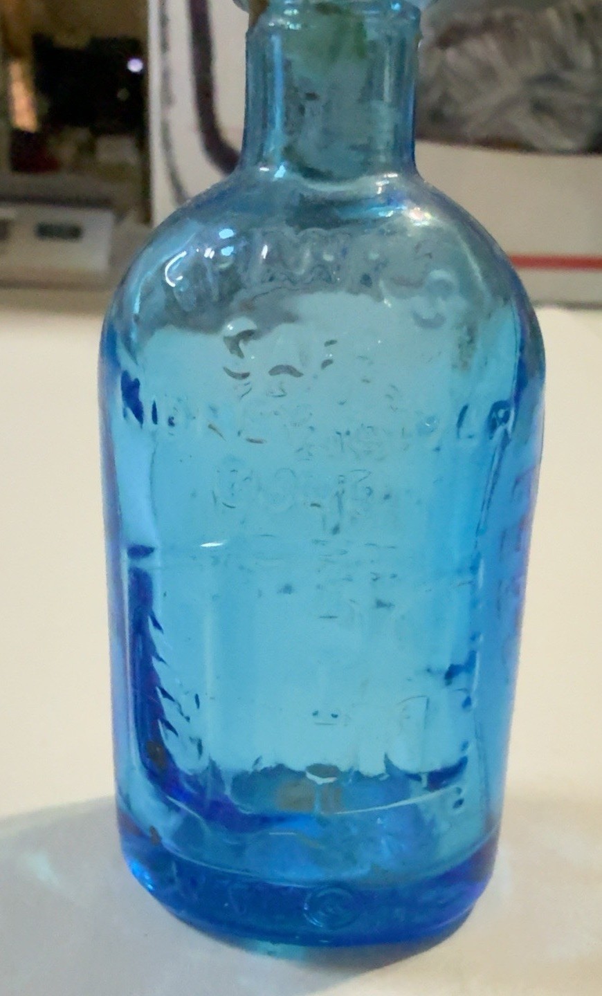 T2022-Vintage Bromo-Seltzer Cobalt Blue Glass Emerson Drug Co Baltimore MD