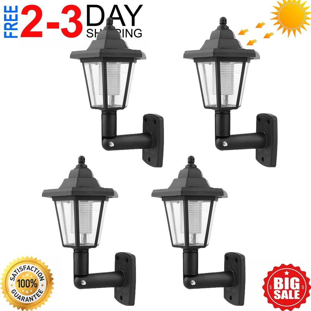 4 Pcs Lamparas Solar Luces Solares Para Exteriores Inalambricas LED Luz De Pared