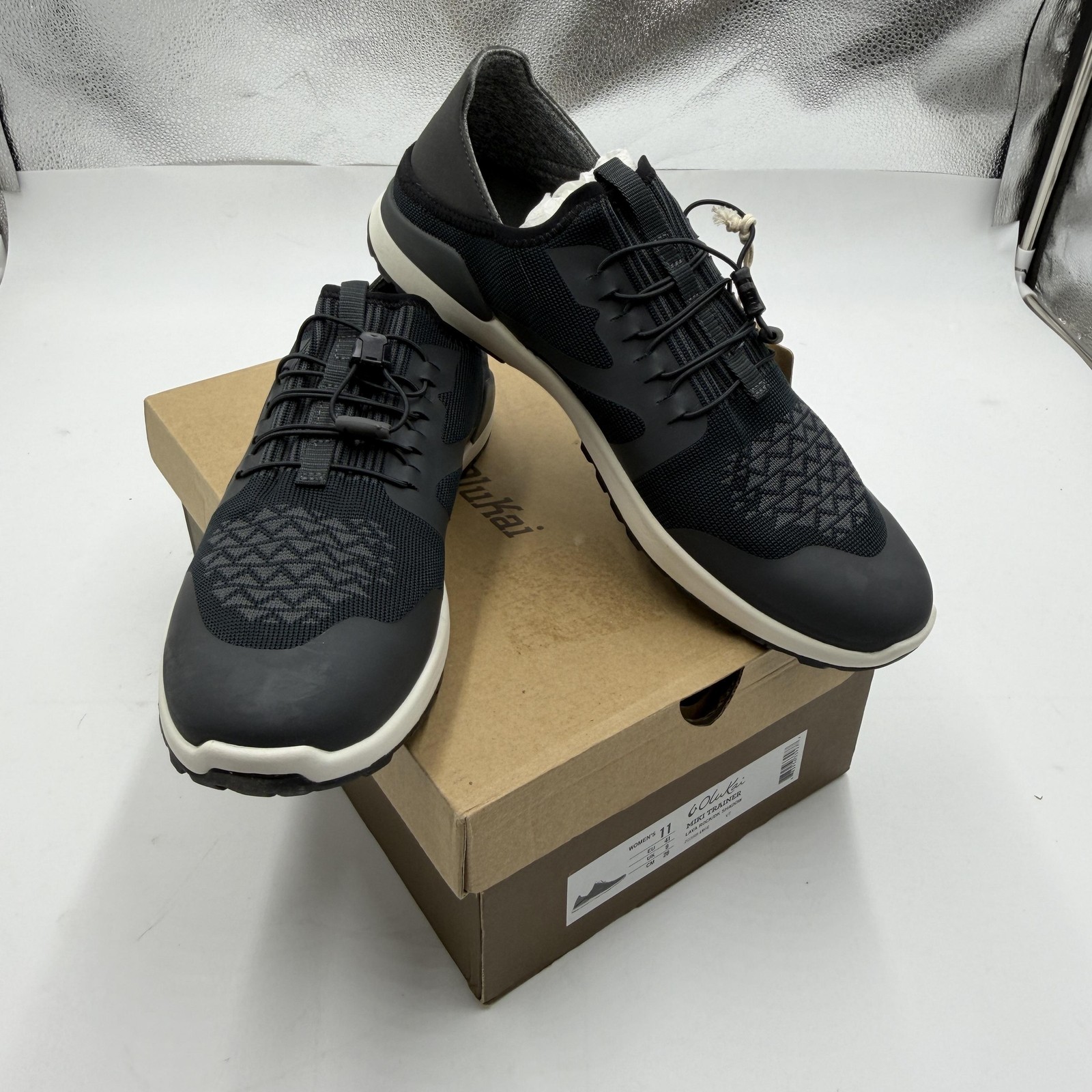 Olukai Miki Trainer Shoes Women Size 11, Lava Rock Dark Shadow Athletic Sneakers