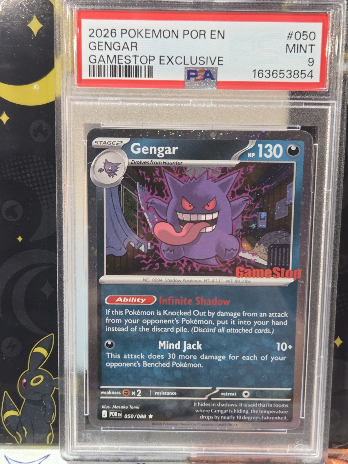 PSA 9 Pokemon Perfect Order Gamestop Exclusive Promo Holo Gengar 050/088 Swirl 