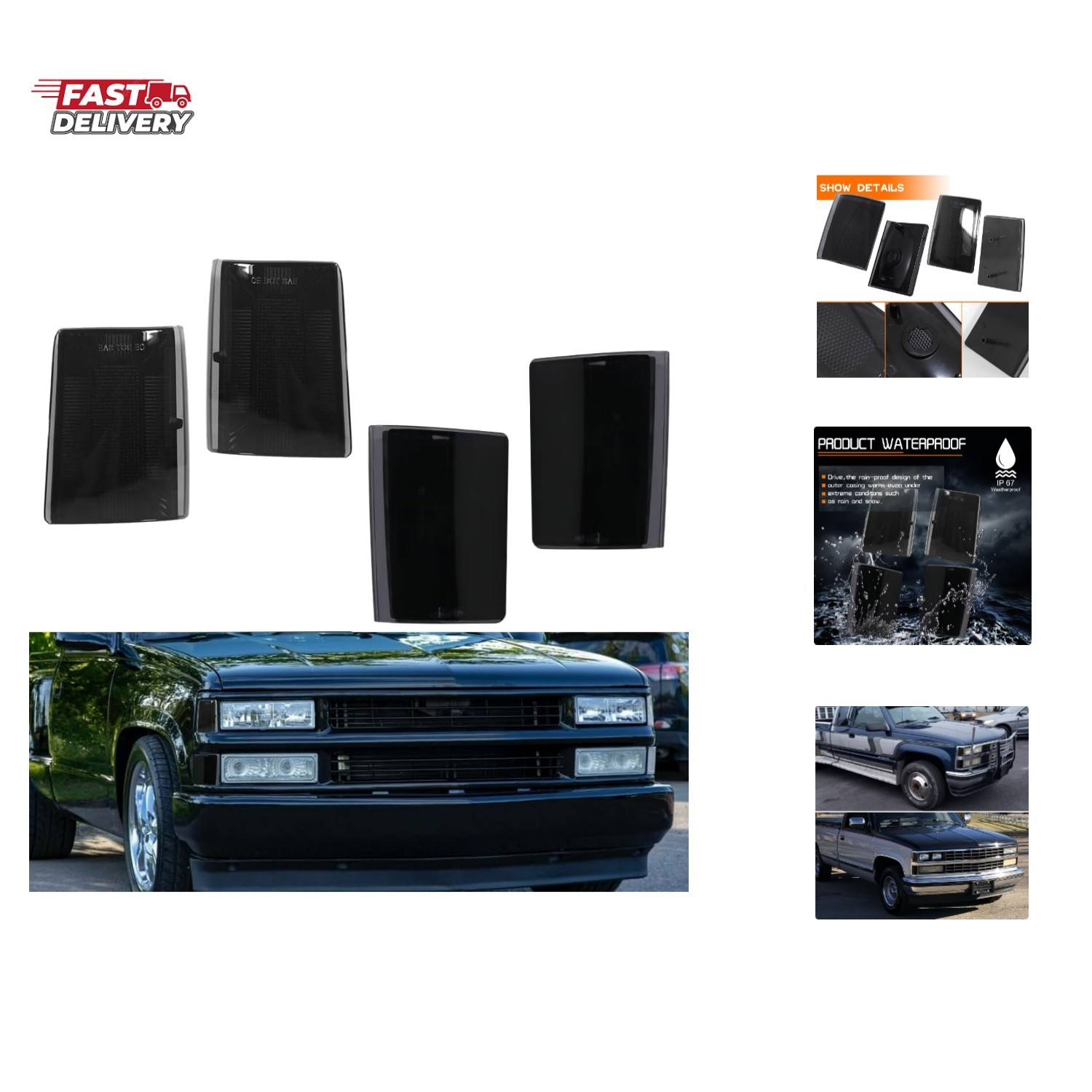 For 1988 1989 1990 1991 1992 1993 C1500 C2500 K2500 K3500 Pickup Suburban Bla... For 1988 1989 1990 1991 1992 1993 C1500 C2500 K2500 K3500 Pickup Suburban Bla...