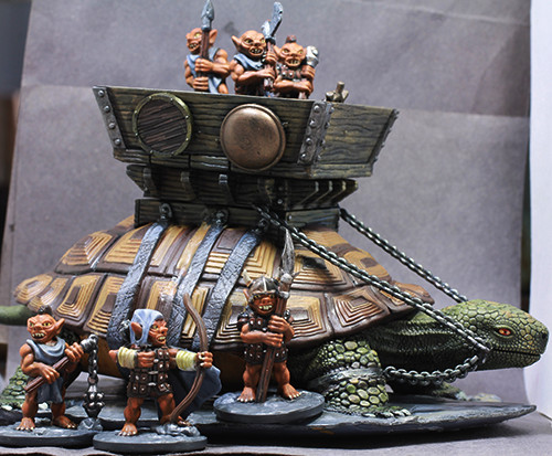 Hand Painted Dungeons and Dragons Crypt Classic Goblin Turtle Transport set
