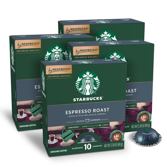 Starbucks by Nespresso Vertuo, Espresso Roast, Dark Roast Nespresso 40 Count