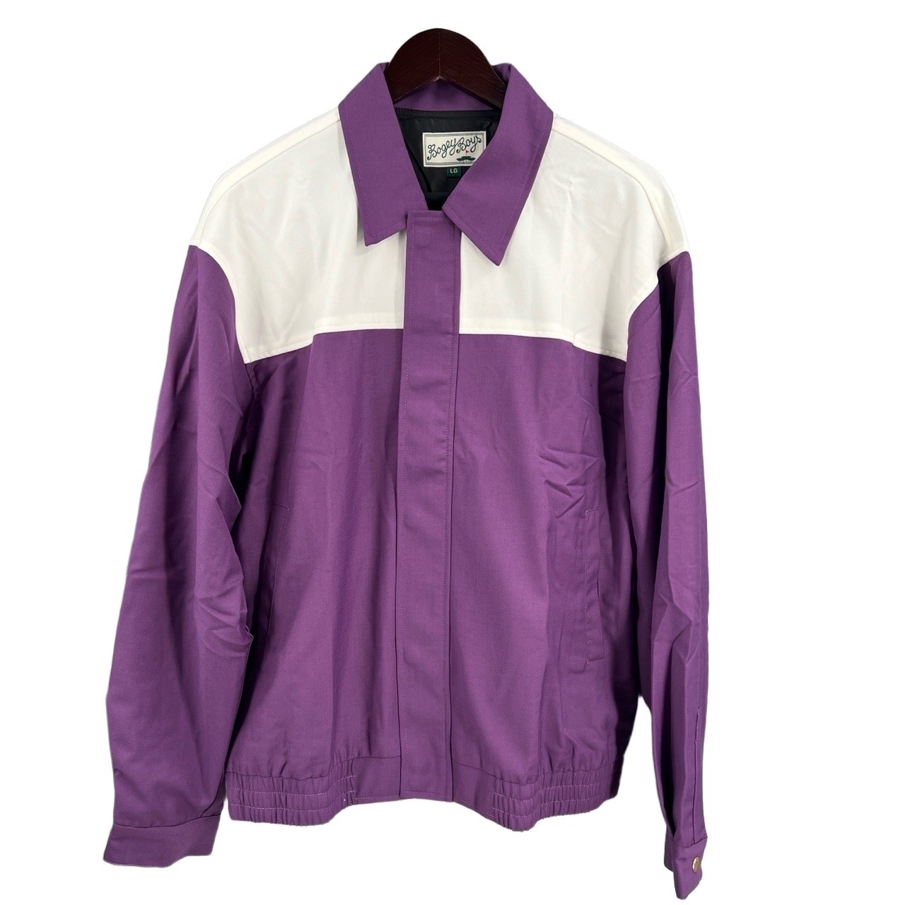 Bogey Boys Colorblock Jacket Purple White Retro Inspired Golf Macklemore Size L