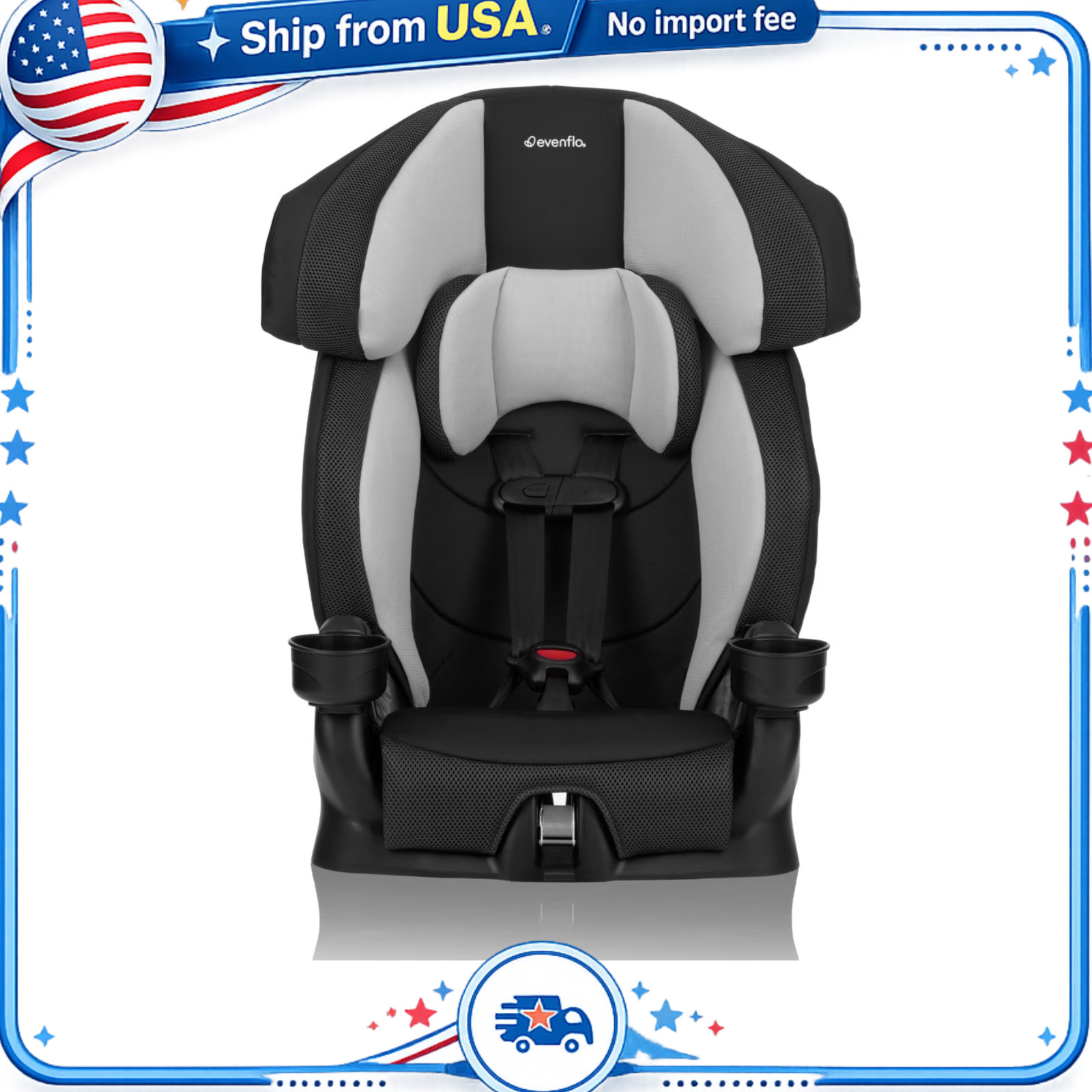 Evenflo Chase Plus 2-in-1 Harnessed Booster Car Seat, Huron