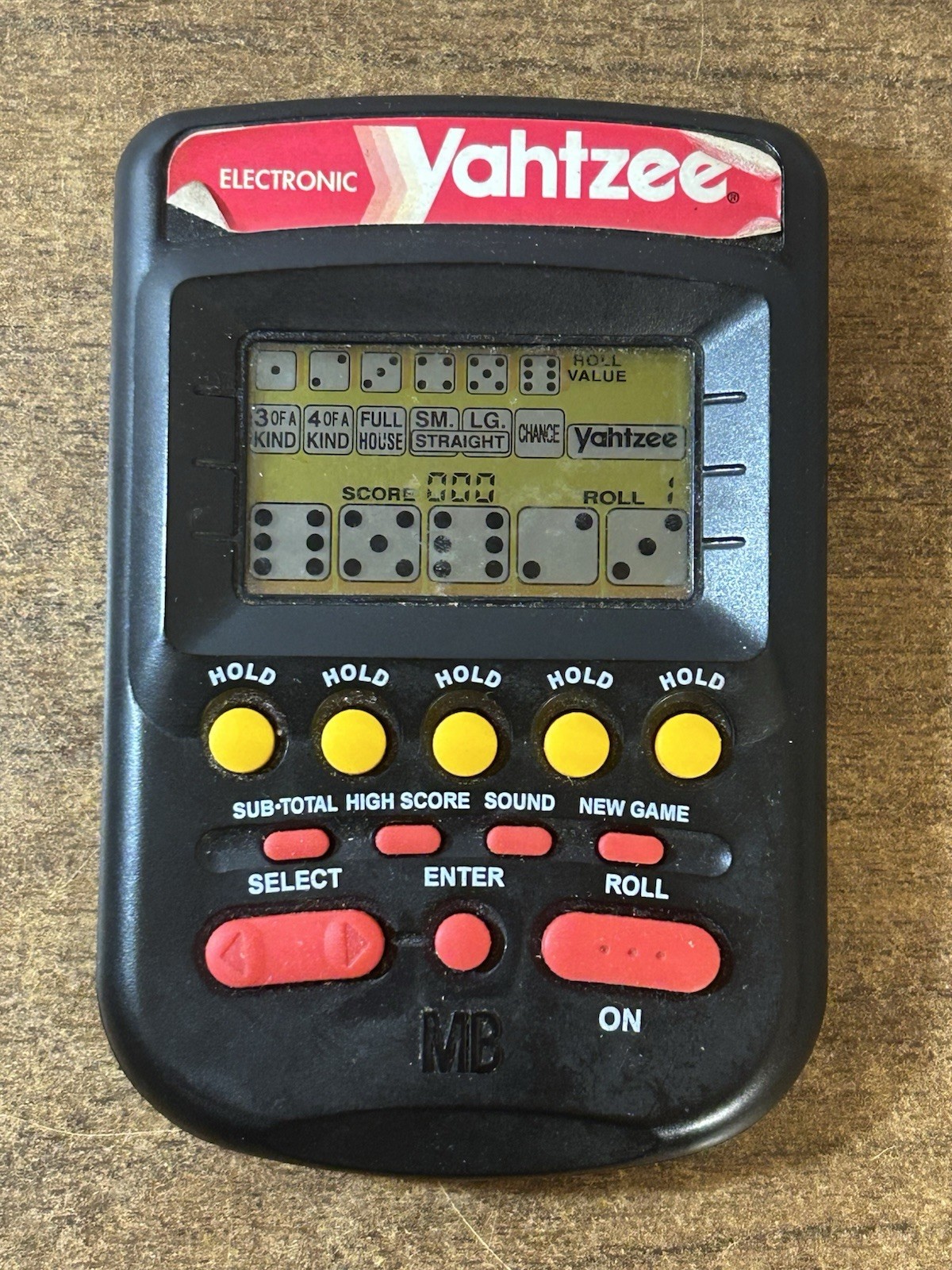 Vintage Milton Bradley Yahtzee Electronic Handheld Game 1995