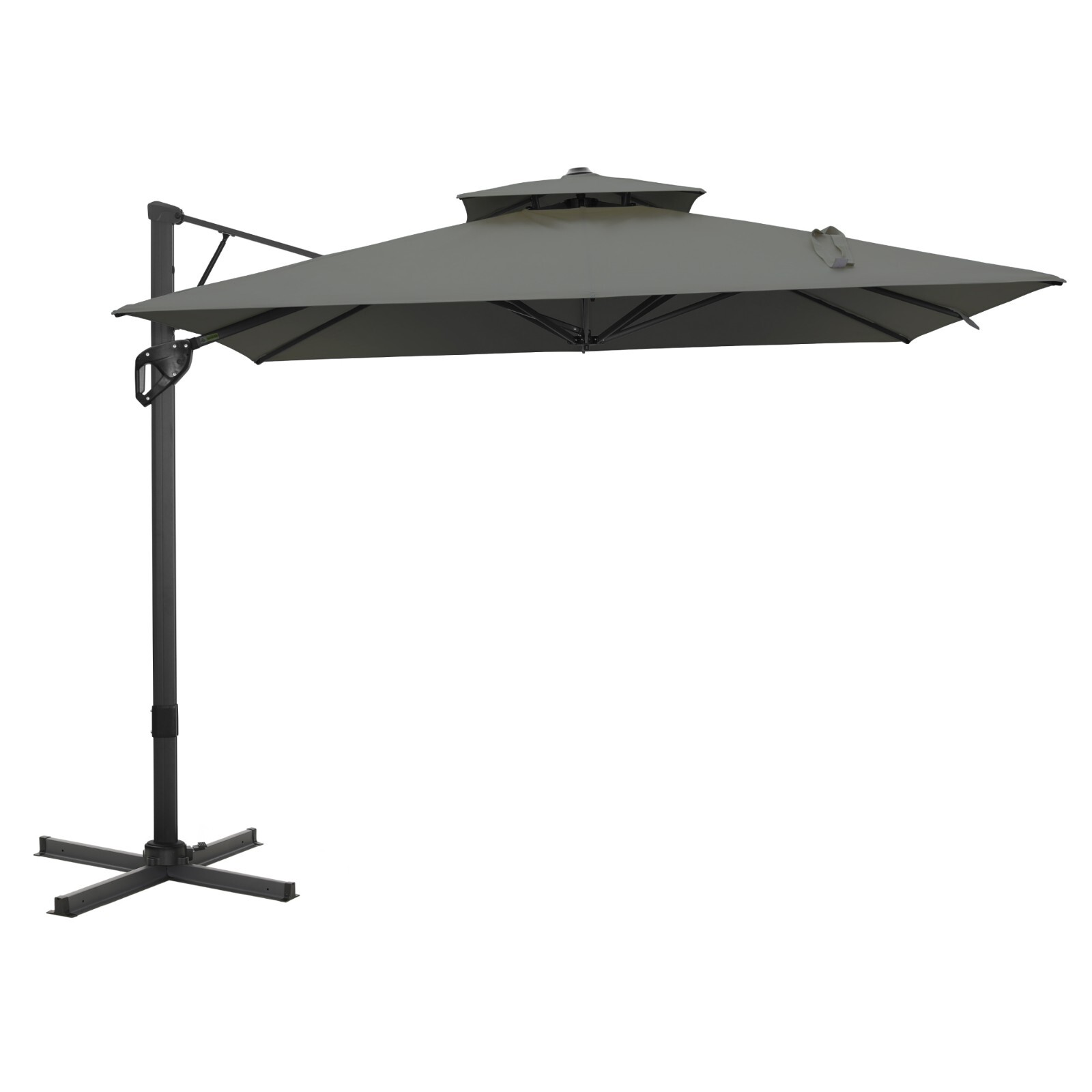 9\'x 12\' Cantilever Patio Umbrella Outdoor Double Top Large Umbrella NO Base,Gray