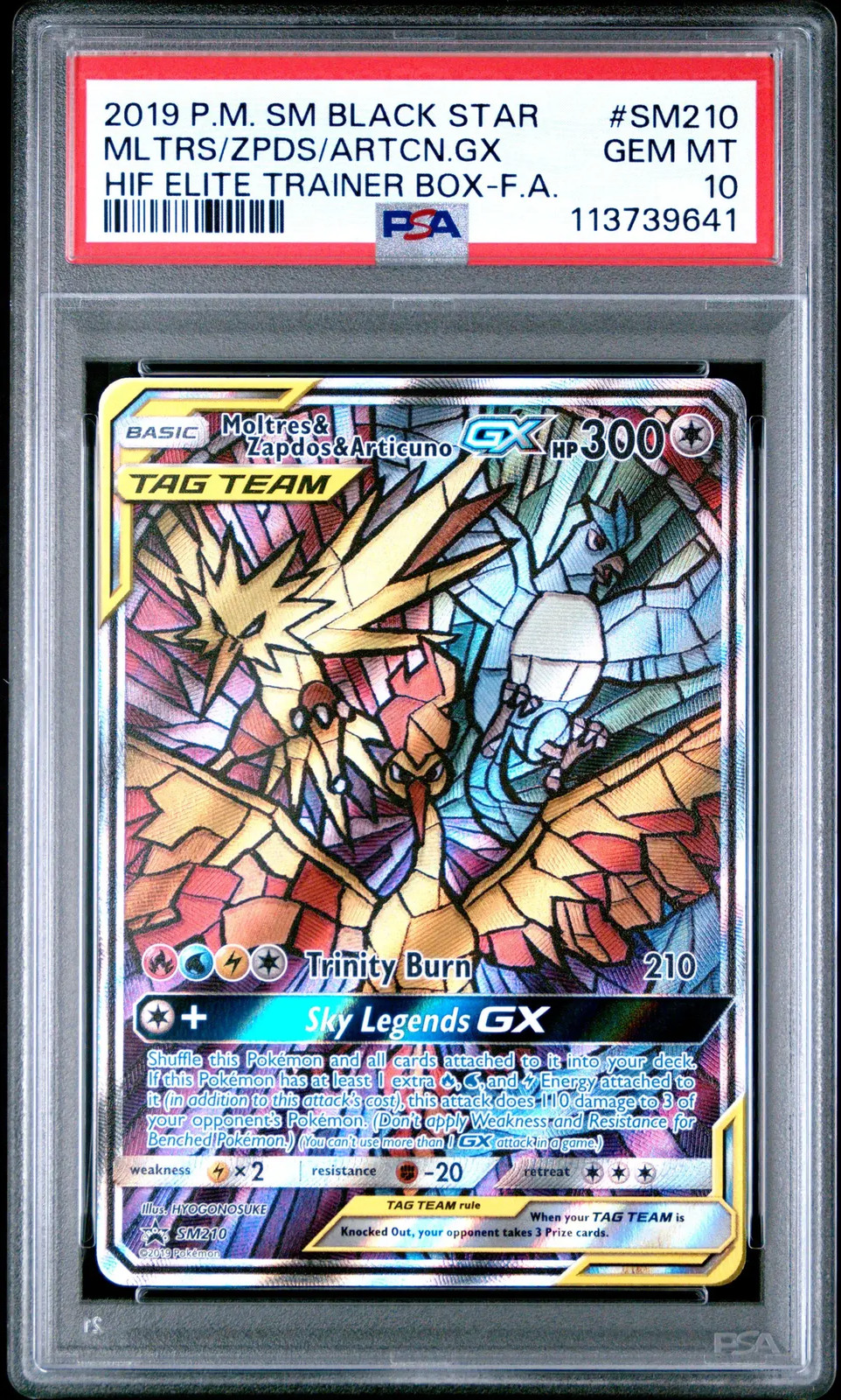 2019 Pokemon SM Black Star Promo Artcn. GX Mltrs Zpds PSA 10 #SM210