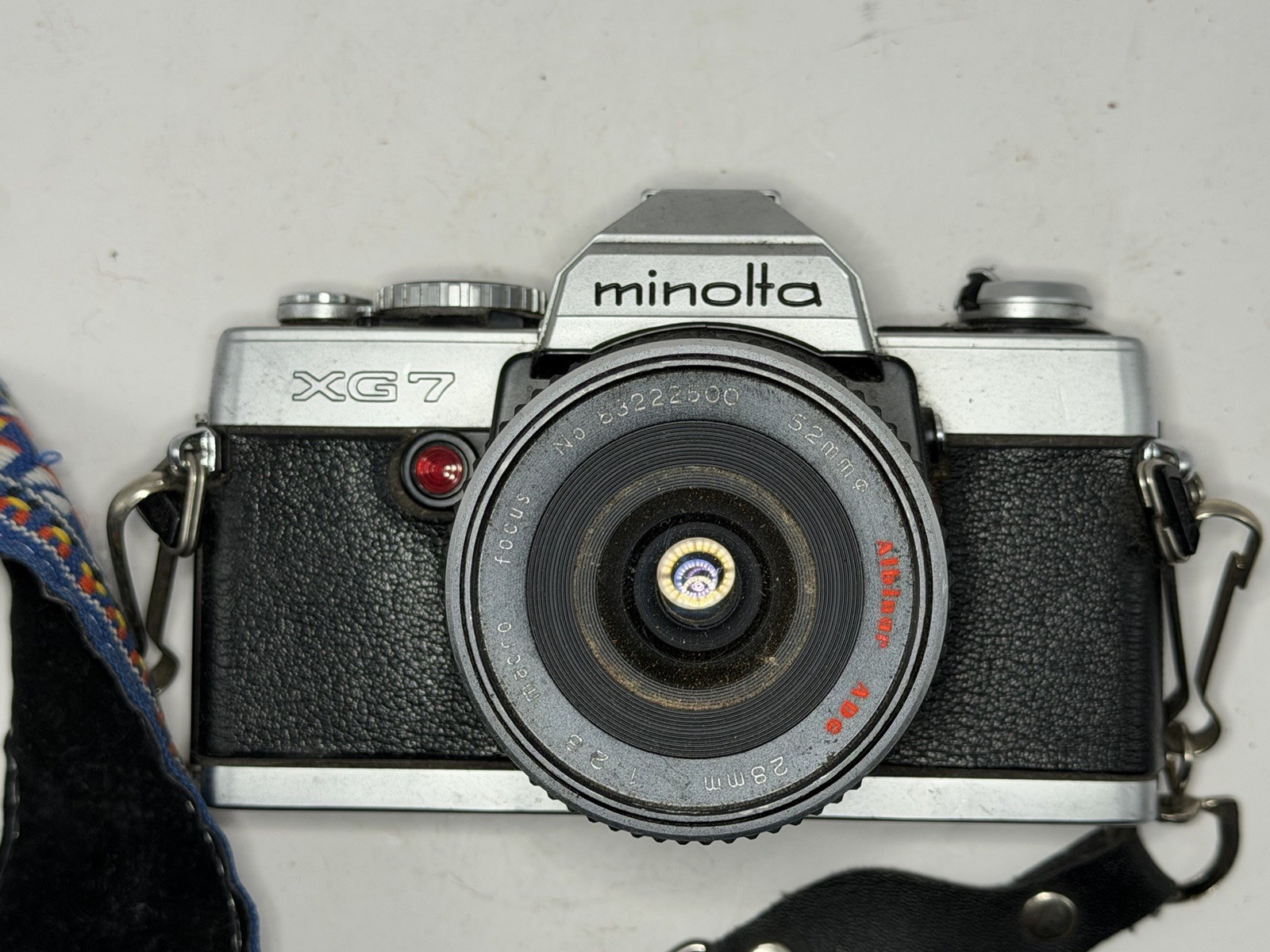 Minolta XG-7 35mm Film Camera w/ Albinar ADG 28mm f/2.8 Lens Vintage
