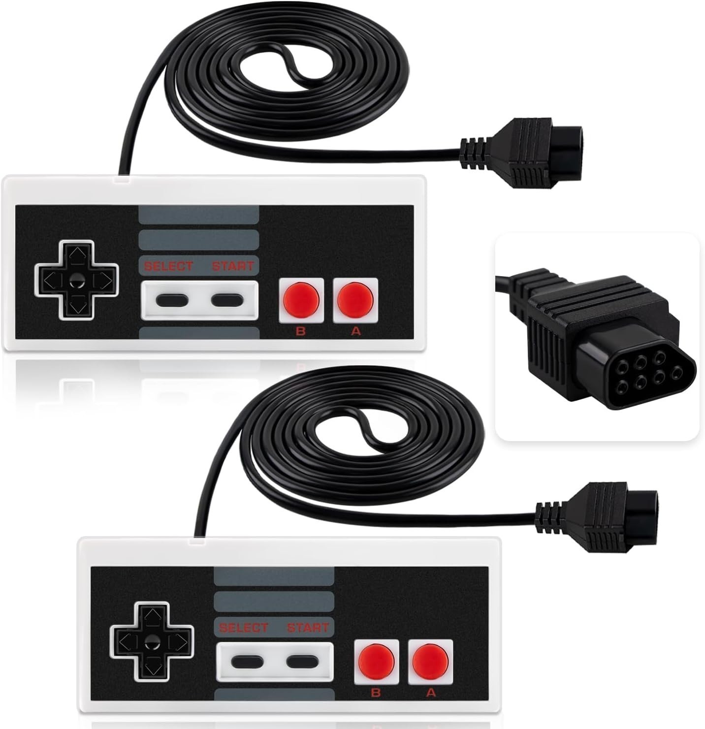 2Pack NES Controller For NES-004 Original Nintendo Console Wired Gamepad Vintage