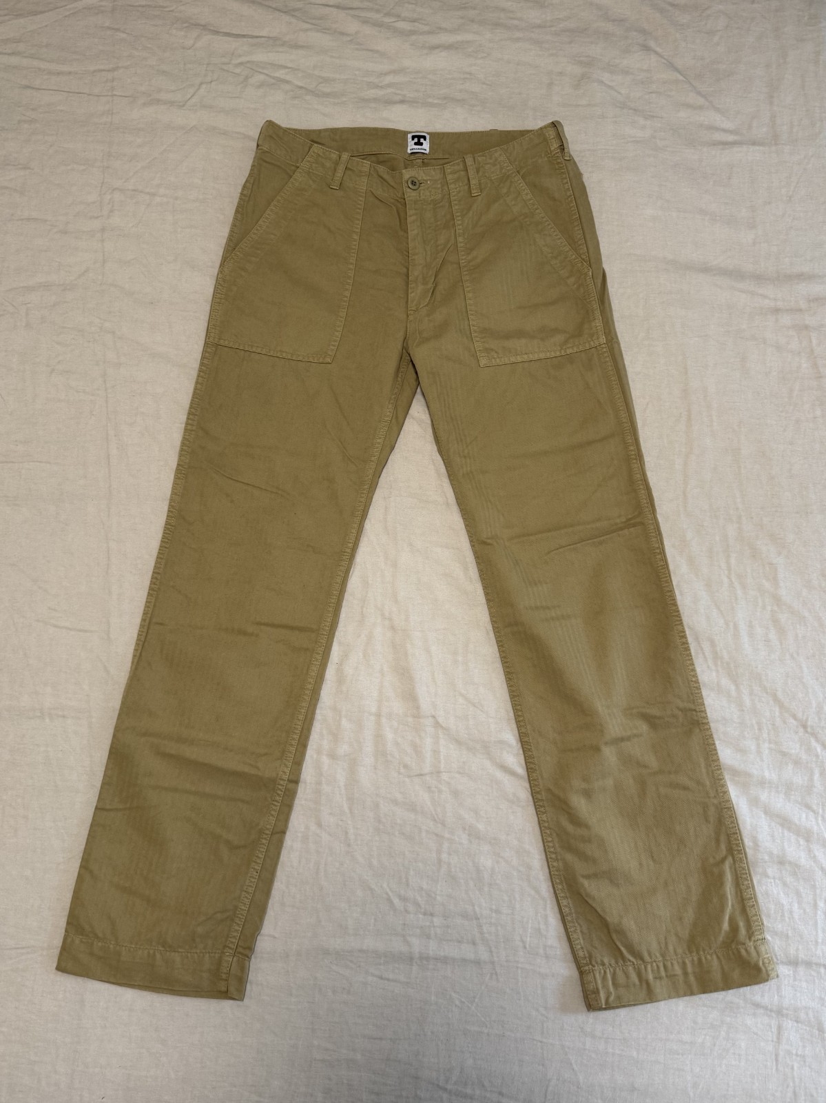 Tellason Fatigue Pant Straight Herringbone Khaki - Men\'s Size 31\