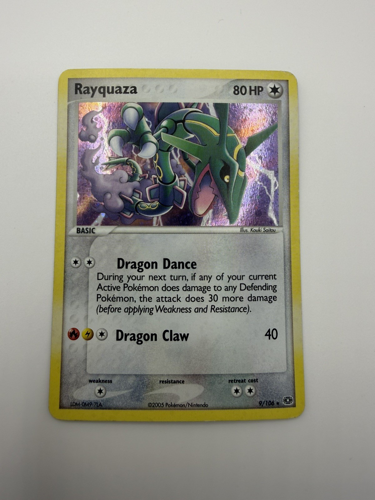 The Pokémon Company Rayquaza 9/106 EX Emerald Holo Rare English 2005 80 HP The Pokémon Company Rayquaza 9/106 EX Emerald Holo Rare English 2005 80 HP