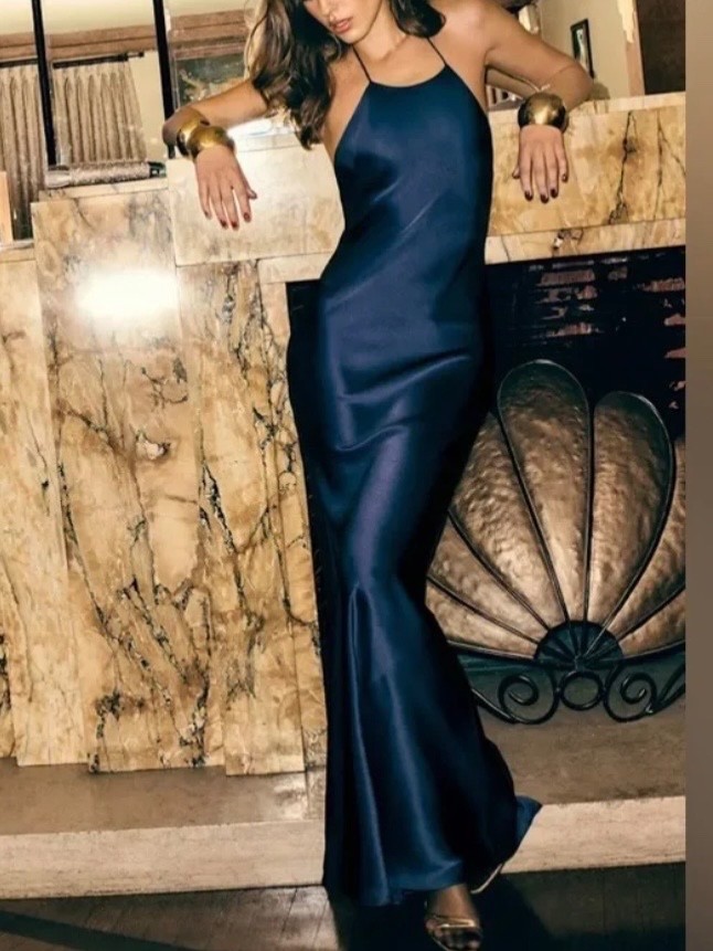 Reformation Jeany Silk Dress In Navy, NWOT, NEVER WORN, NO FLAWS.