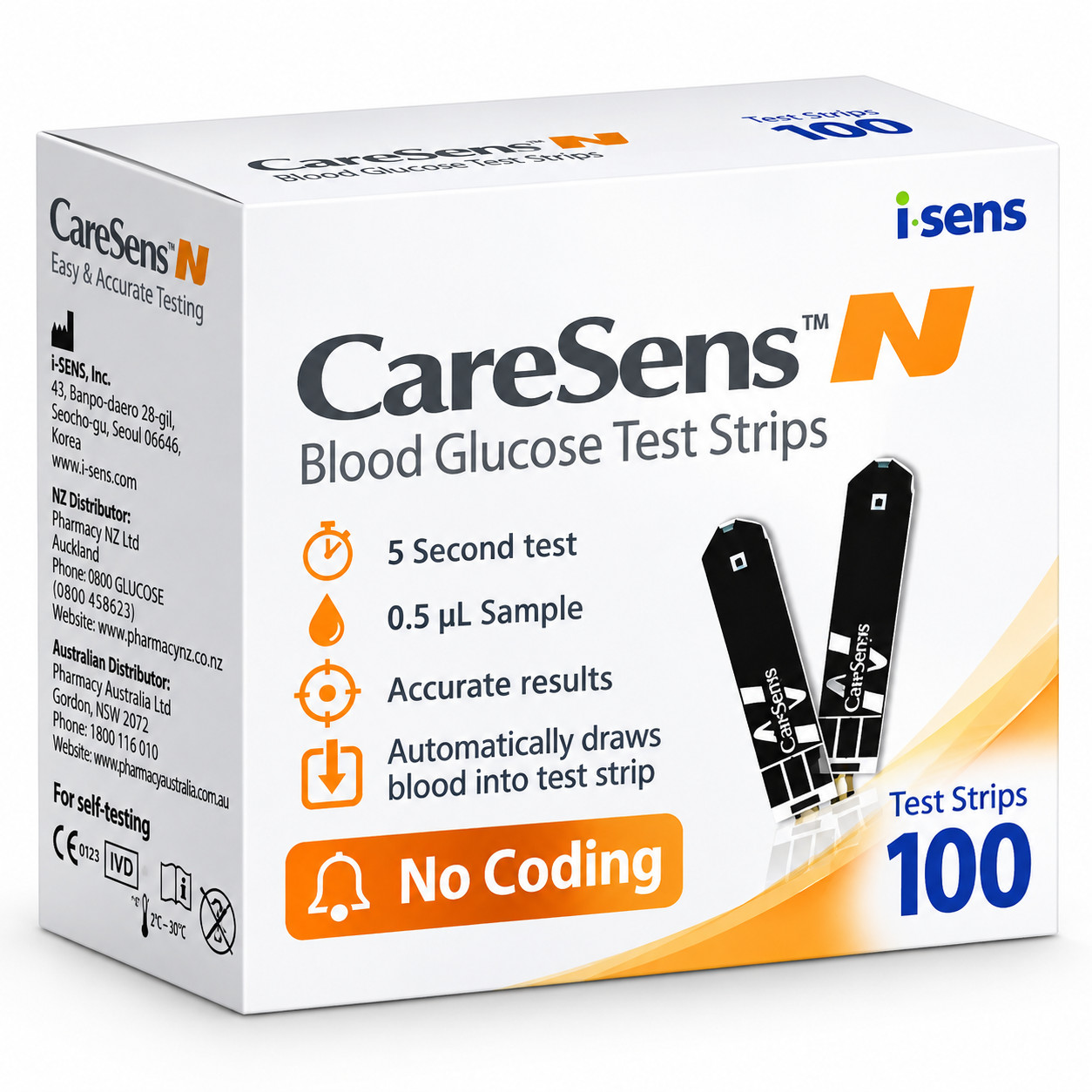 CareSens N Blood Glucose Test Strips | Accurate Blood Sugar Testing | Multi-Pack
