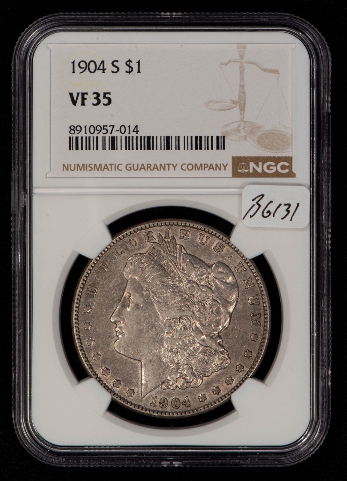 1904-S $1 Morgan Silver Dollar - Key Date Looks XF - NGC VF 35 - SKU-B6131