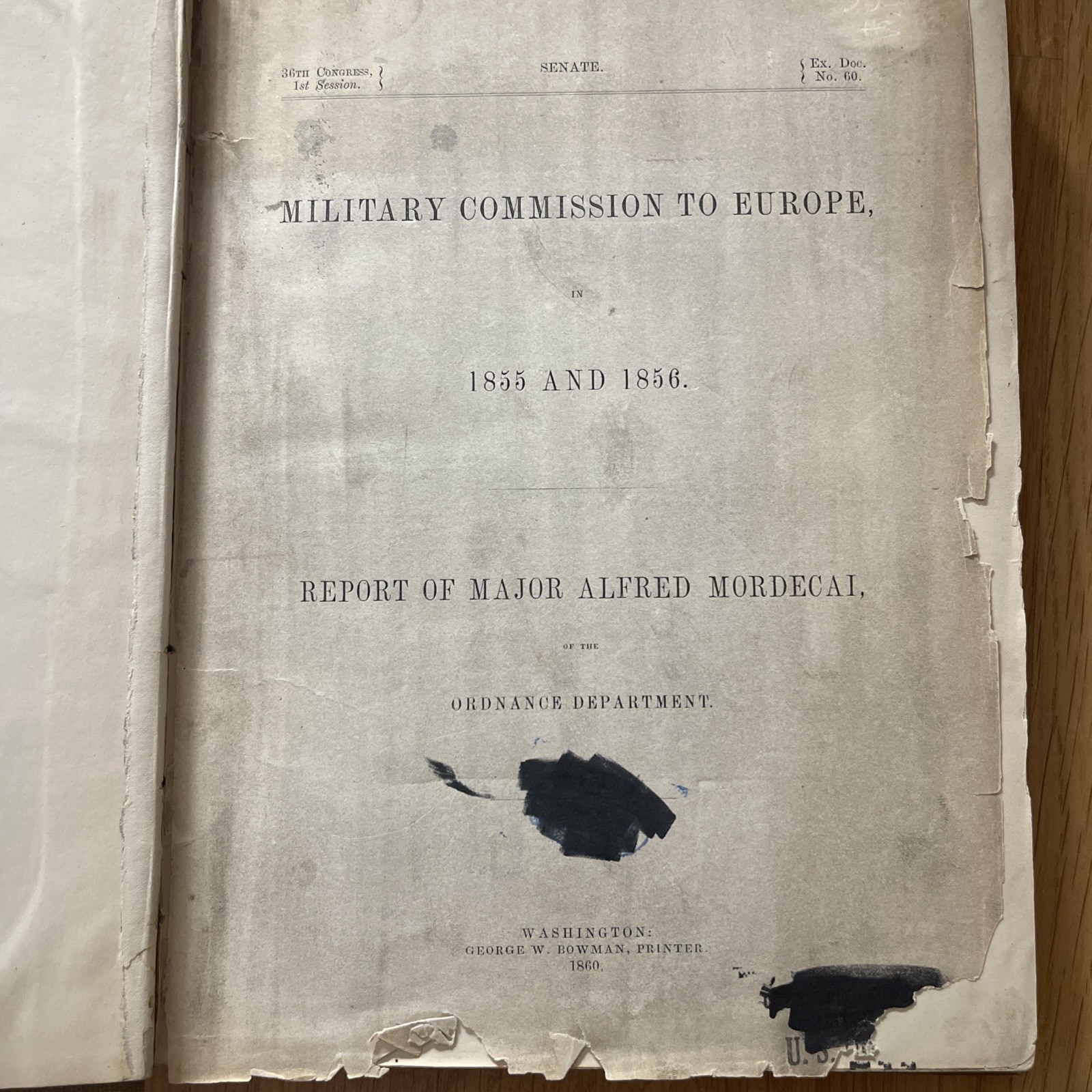 Military commission to Europe in 1855 & 1856 report of Major Alfred Mordecai 1st