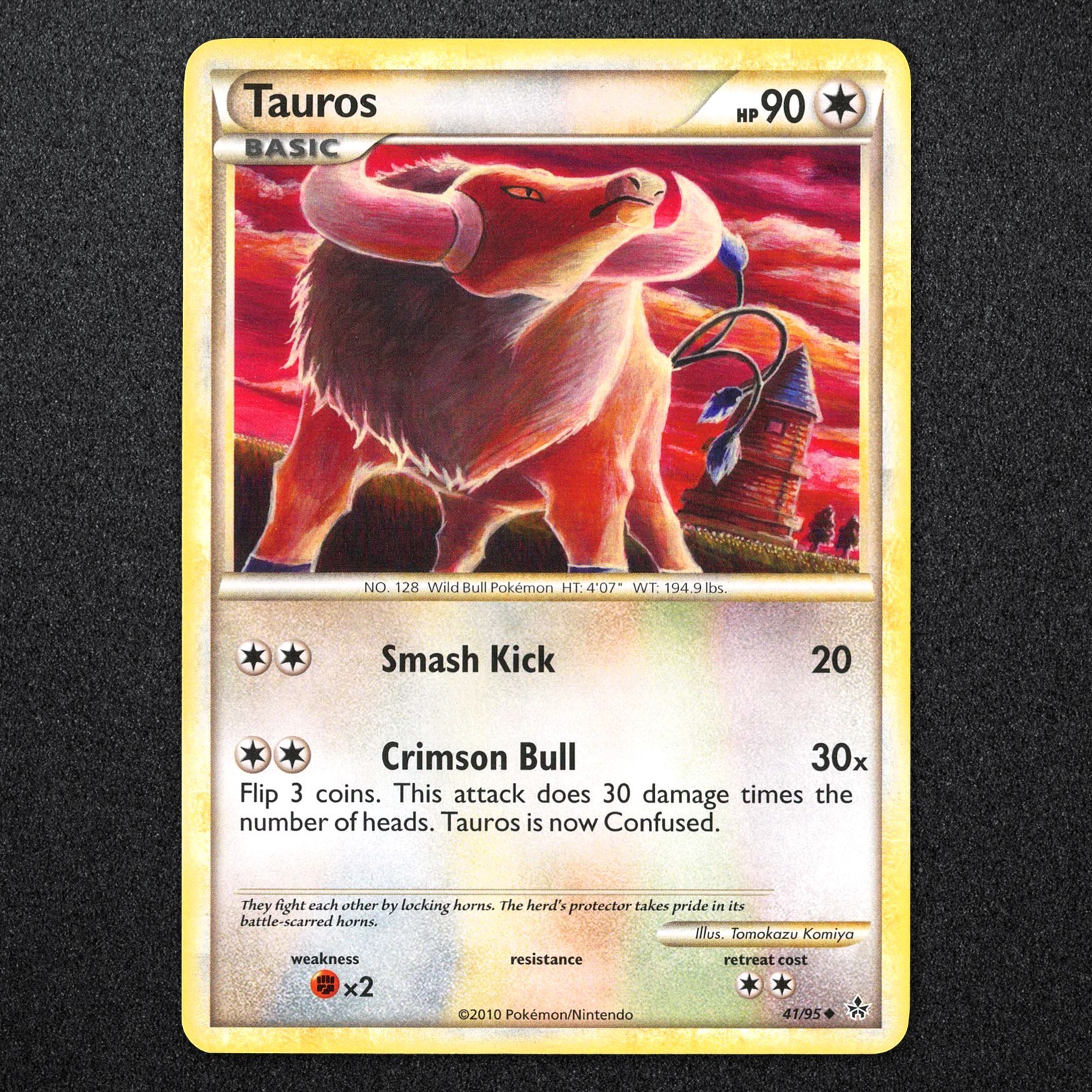 Tauros 41/95 Pokemon Unleashed 2010 Regular Non-Holo Near Mint NM Tauros 41/95 Pokemon Unleashed 2010 Regular Non-Holo Near Mint NM