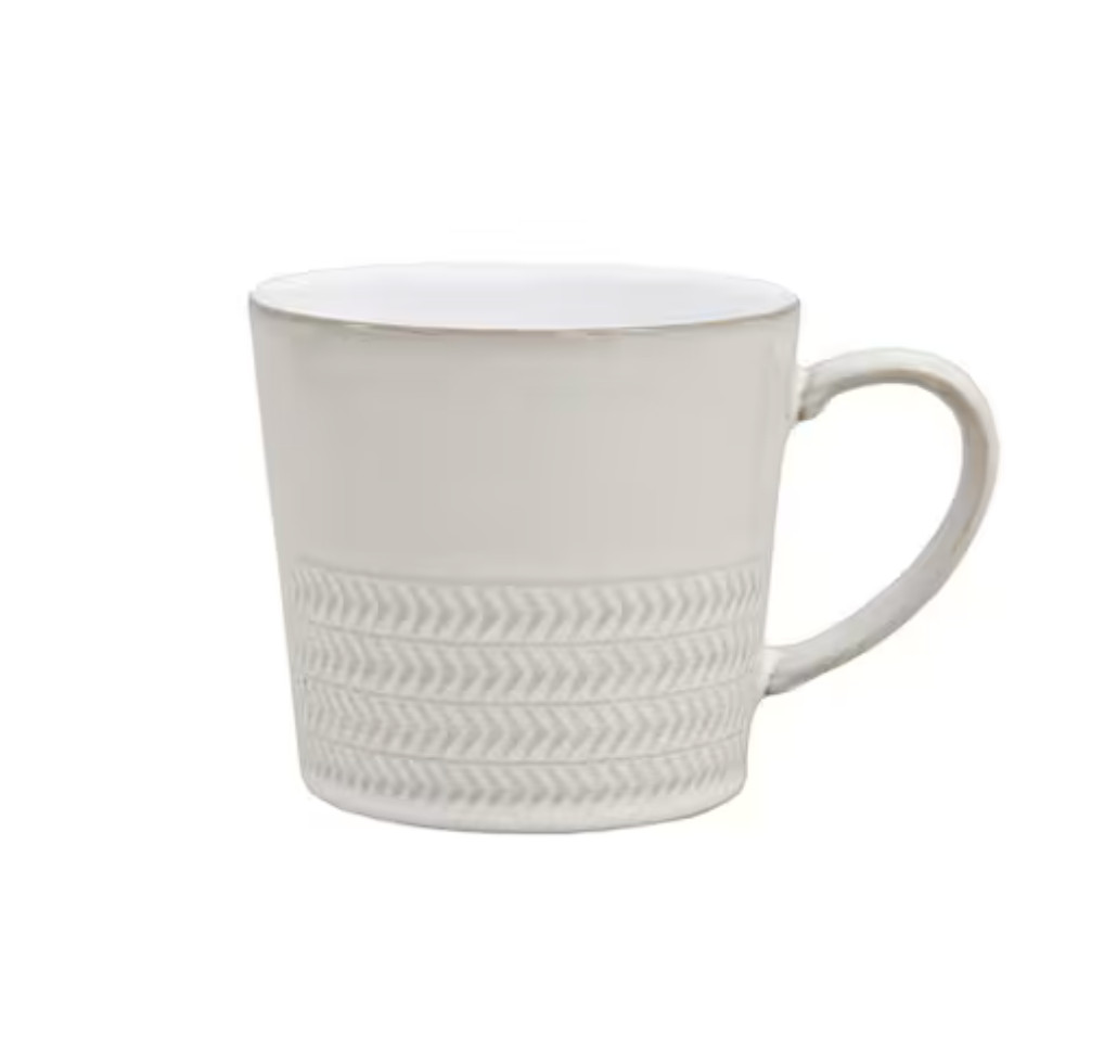DENBY NATURAL CANVAS CREAM TEXTURED STONEWARE COFFEE MUG 13.5OZ 3.5\