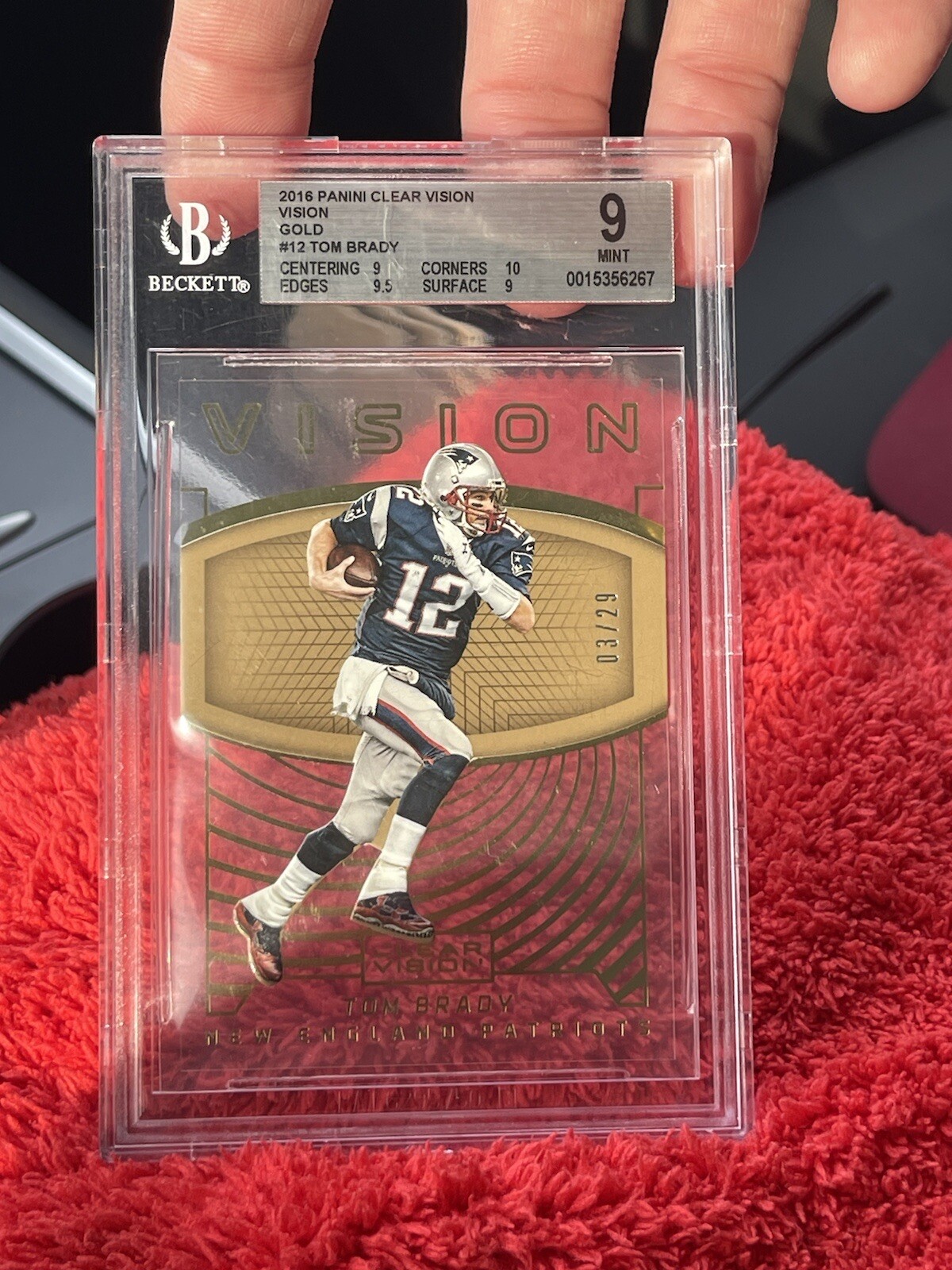 2016 Panini Clear Vision Gold Tom Brady 3/29 BGS 9 New England Patriots - RARE 2016 Panini Clear Vision Gold Tom Brady 3/29 BGS 9 New England Patriots - RARE