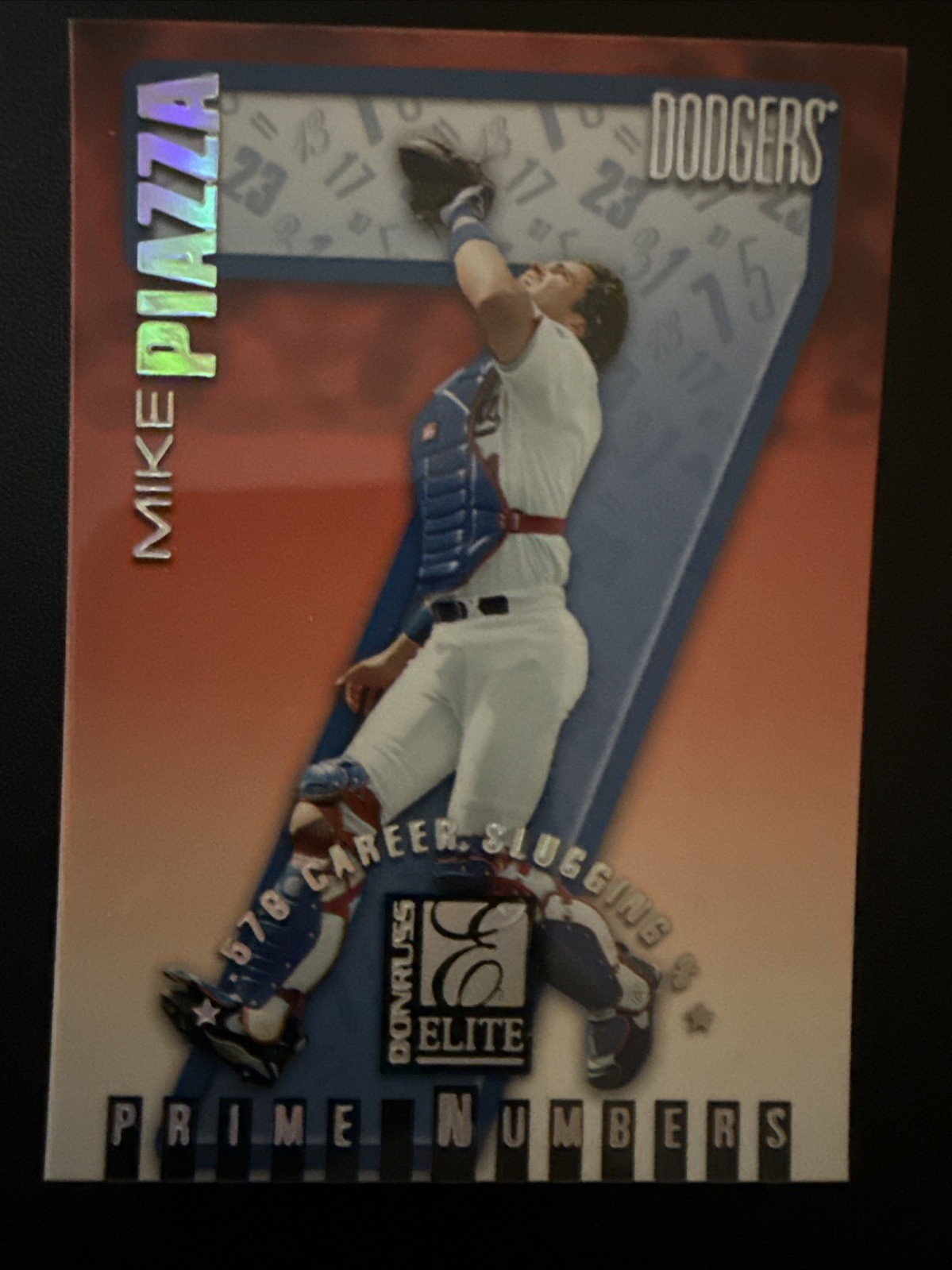 1998 Donruss Elite - Prime Numbers Mike Piazza Sample Fielding