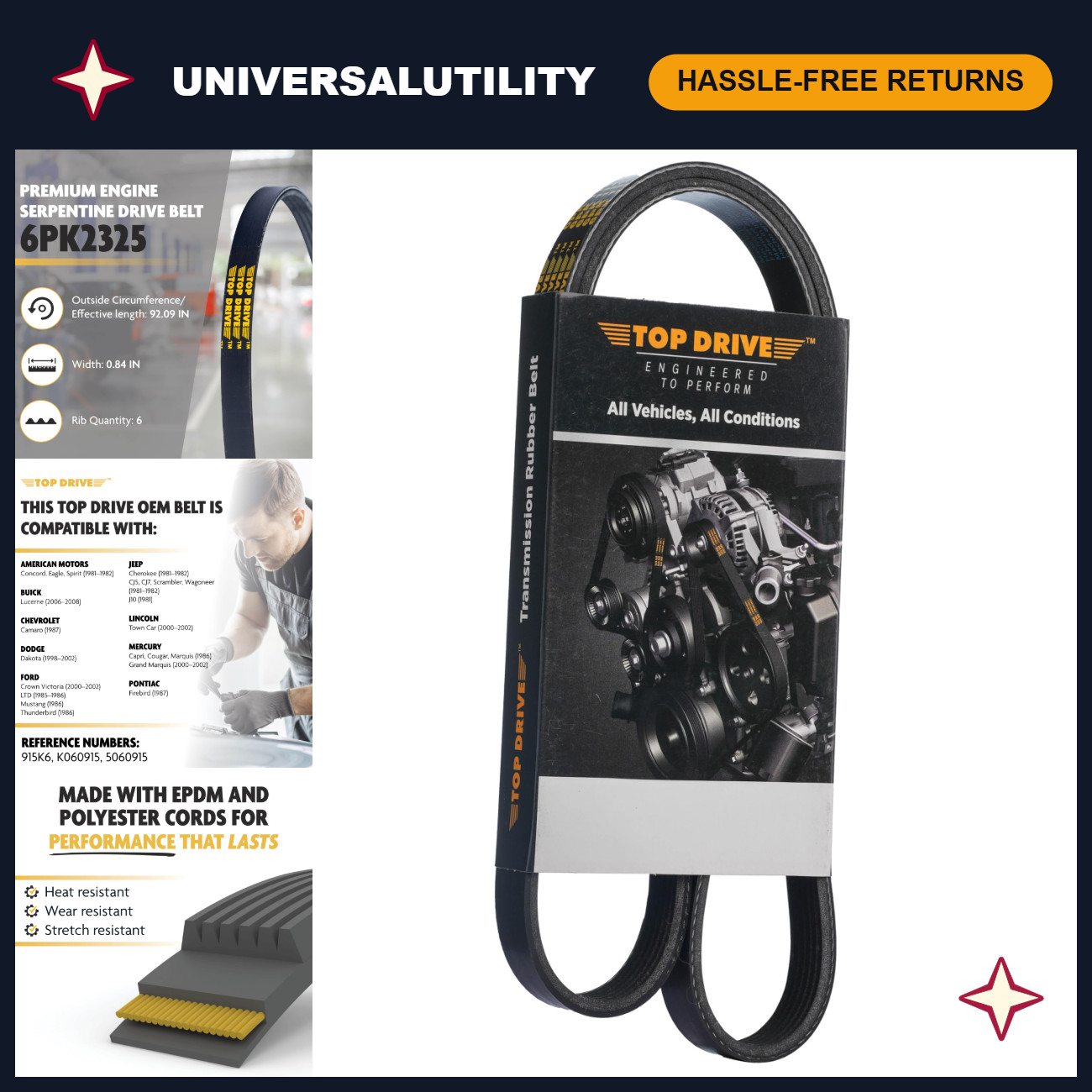 Premium EPDM Serpentine Belt 92.09\