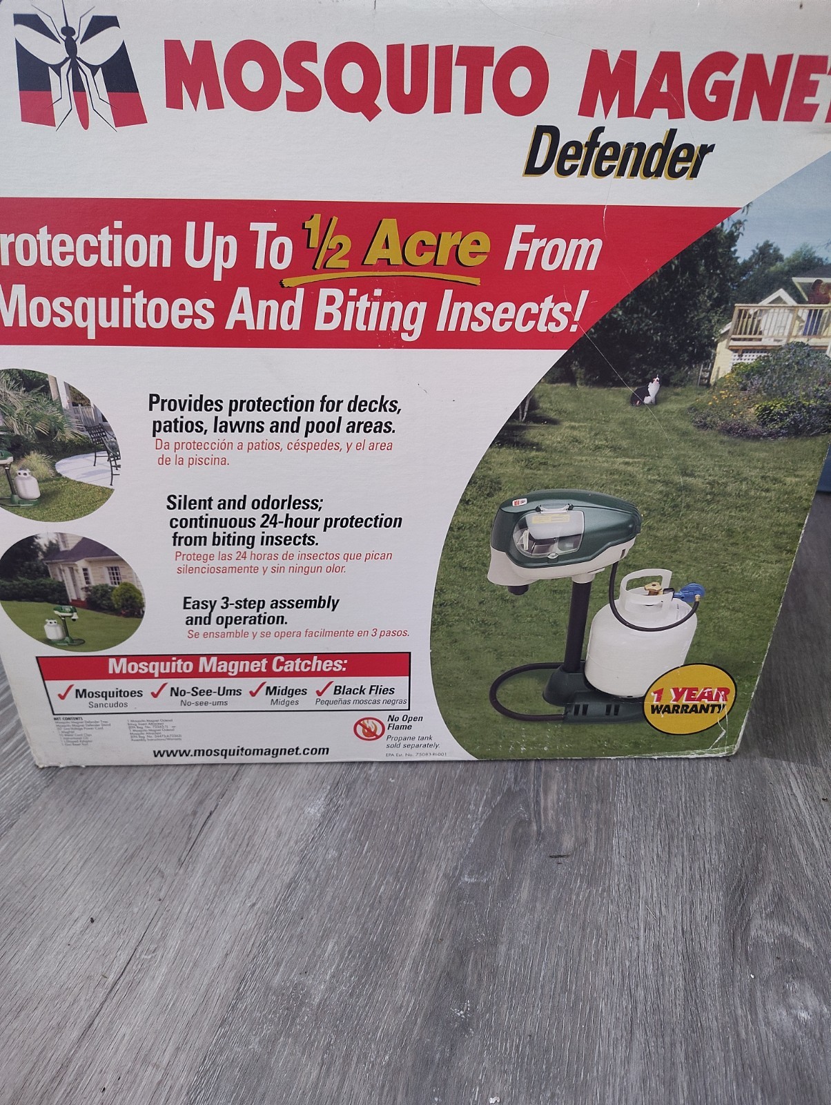 Mosquito Magnet Defender Outdoor Lantern Insect Trap Silent Odorless 1/2 Acre