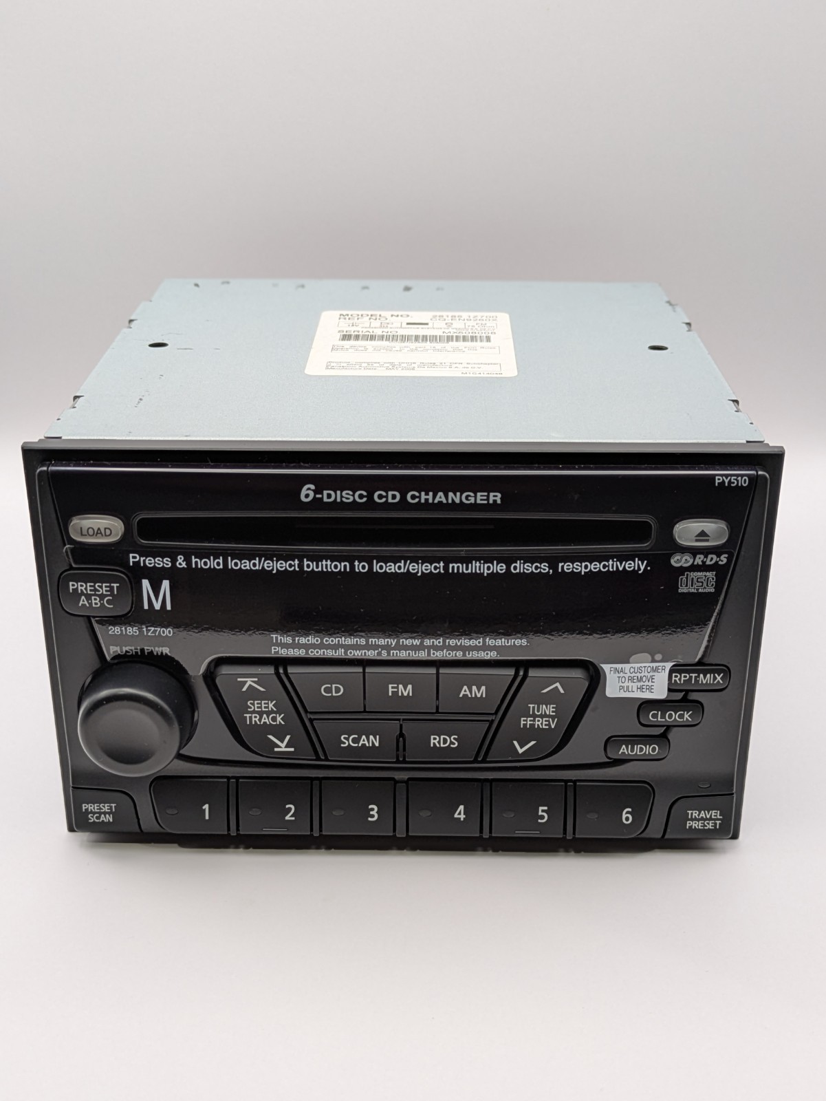 NISSAN RockfordFosgate OEM RDS Radio 6 CD DISC CHANGER PY510 NISSAN RockfordFosgate OEM RDS Radio 6 CD DISC CHANGER PY510