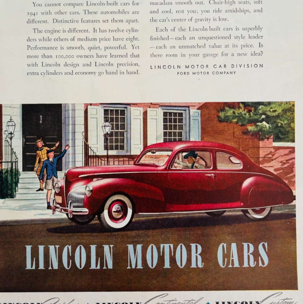 1940 Lincoln Zephyr Continental Custom Advertisement Automobilia Cars DWJ5A