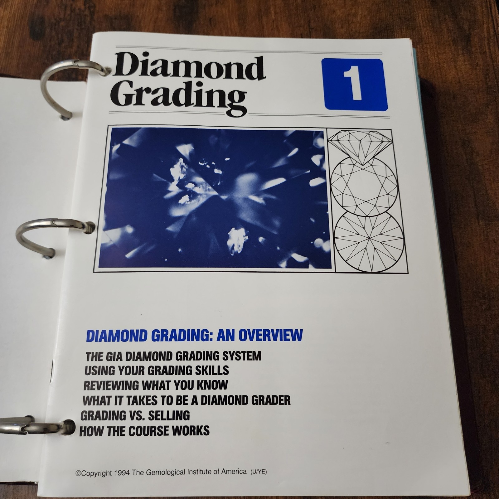 Diamond Grading GIA Ring Bound Gemological Institute Of America 1-22 Diamond Grading GIA Ring Bound Gemological Institute Of America 1-22