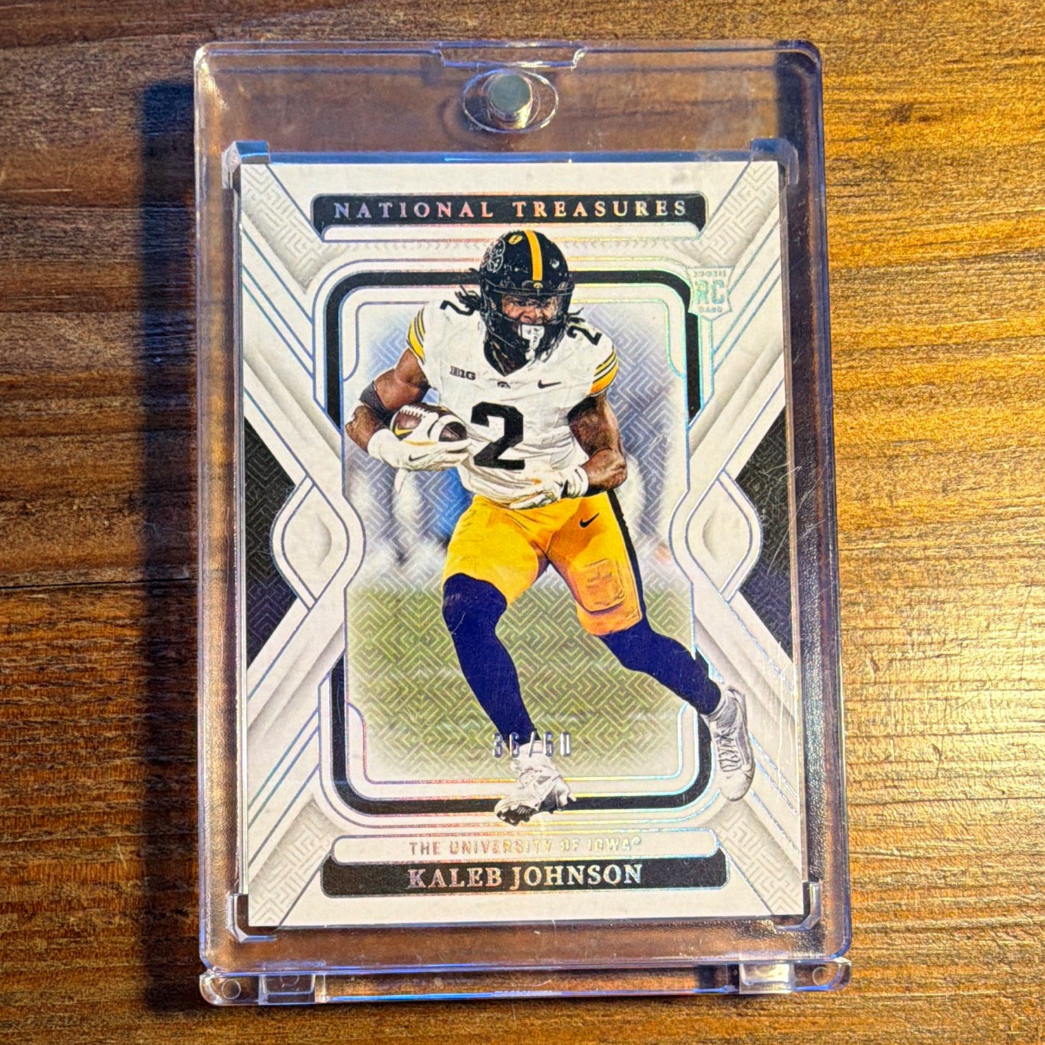 Panini National Treasures Collegiate 2025 Kaleb Johnson Iowa Hawkeyes RC #23/60