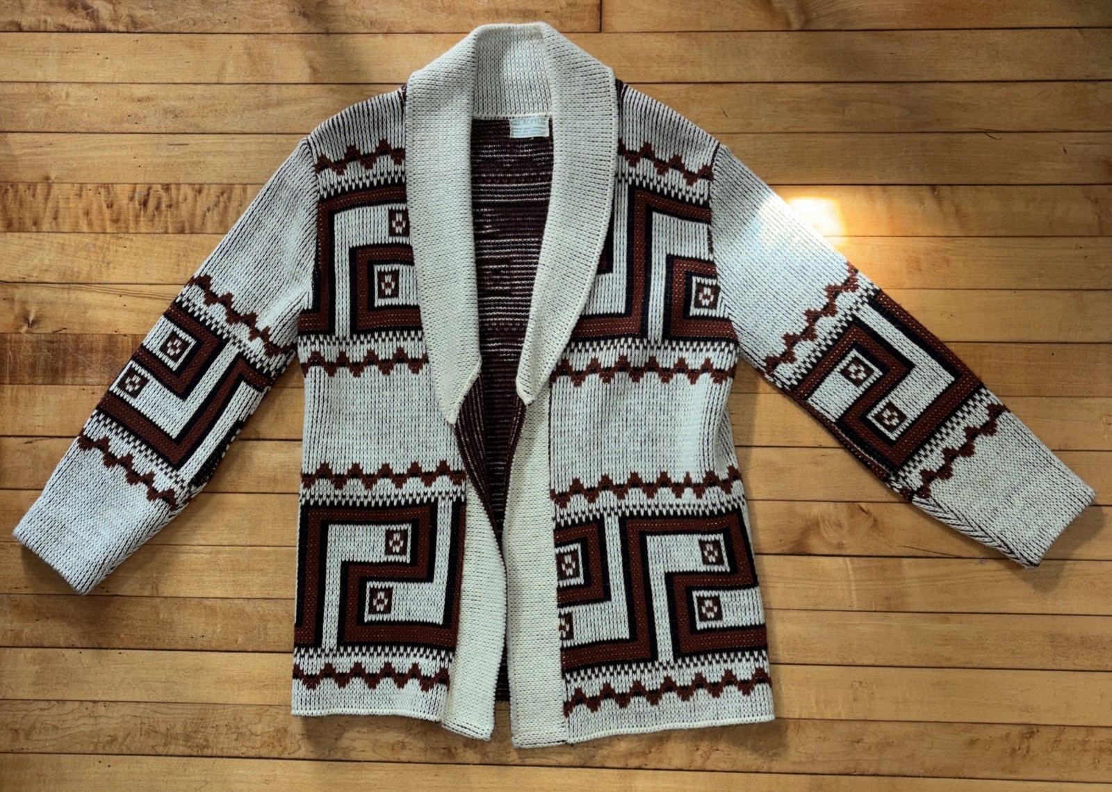 Authentic 1960s Cardigan Aztec Acrylic Cowichan Sweater