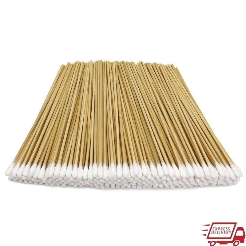 200 PCS 6 Inch Extra Long Cotton Swabs Wooden Handle Makeup Cleaning Precision