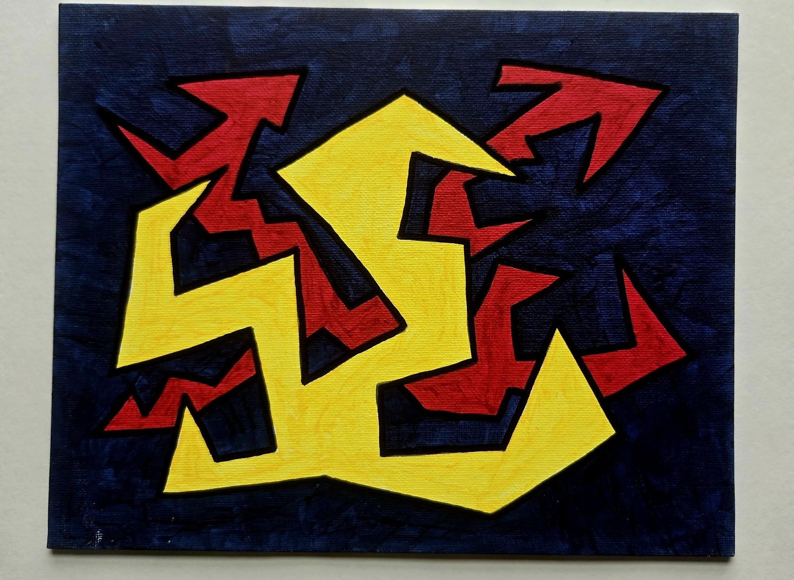 Original Shapizm  Abstract Canvas Acrylic Painting