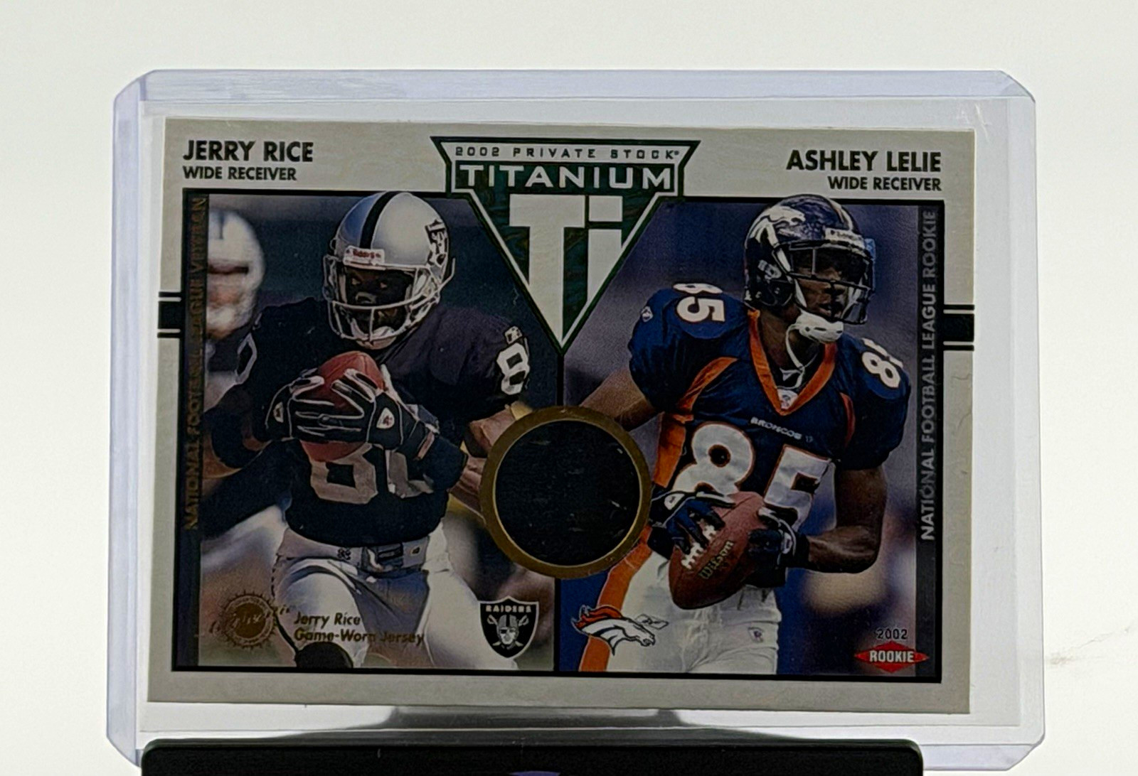 Pacific 2002 Private Stock Titanium Jerry Rice/Ashley Lelie #152 MEM RC /750