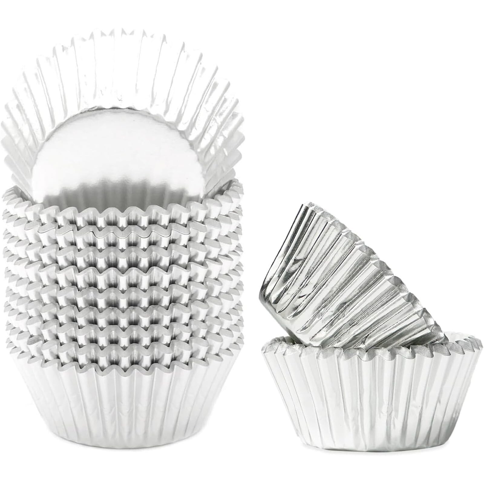 qiqee Silver Foil Cupcake Liners For Baking 300pcs Baking Cups Thick & St qiqee Silver Foil Cupcake Liners For Baking 300pcs Baking Cups Thick & St
