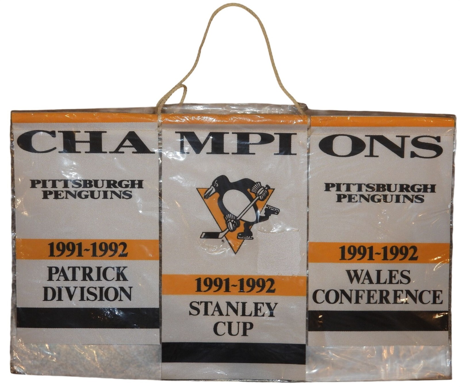 Pittsburgh Penguins 1991 1992 Stanley Cup Champion Mini Banner RARE Lemieux Jagr