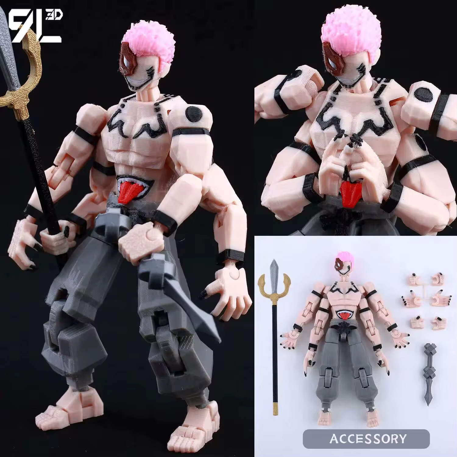 9L 3D Anime Figure Jujutsu Kaisen Sukuna T13 Movable Dummy Lucky13 Toy Gift