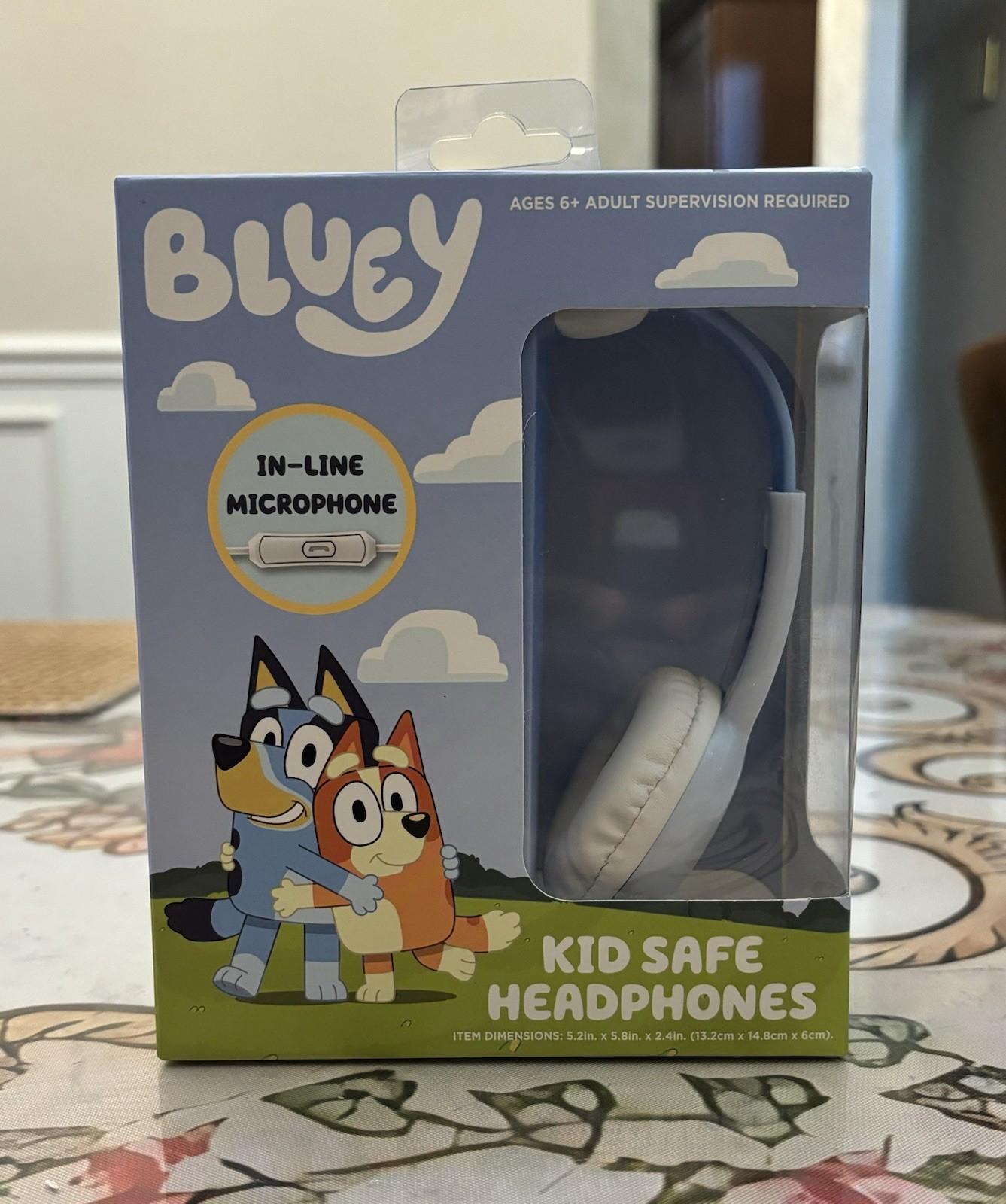 BLUEY Kid Safe Headphones w/ In-Line Mic And Volume Limiting Technology